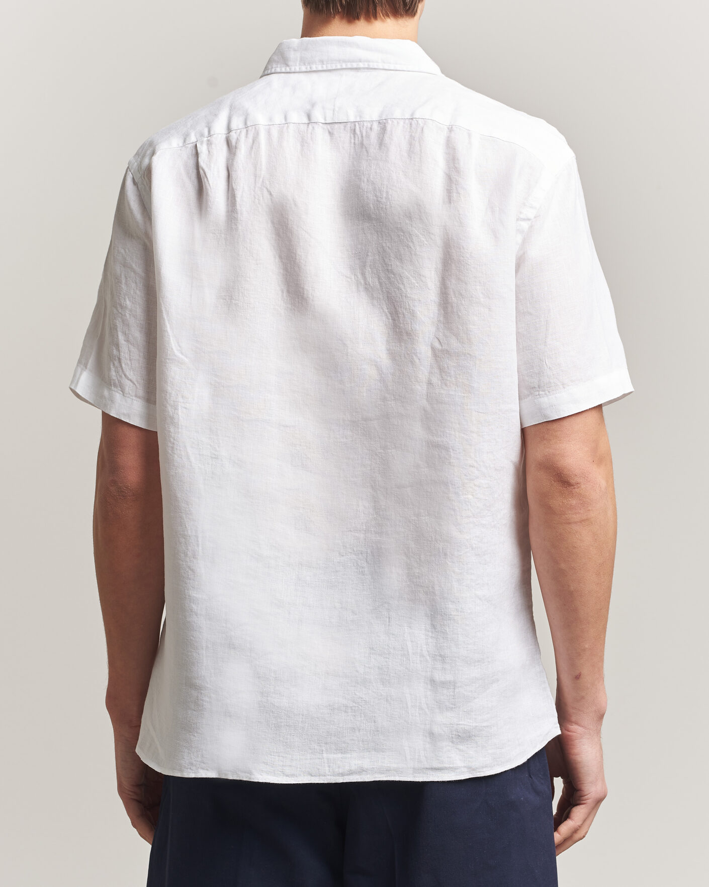 Heren | Overhemden | Charles Tyrwhitt | Pure Linen Short Sleeve Slim Fit Shirt White