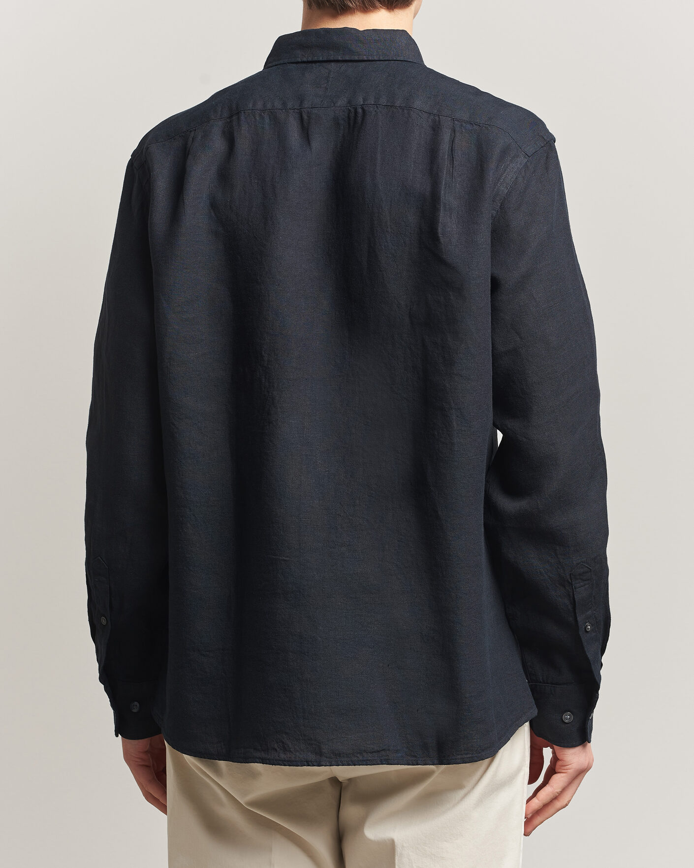 Heren | Overhemden | Charles Tyrwhitt | Pure Linen Slim Fit Shirt Black