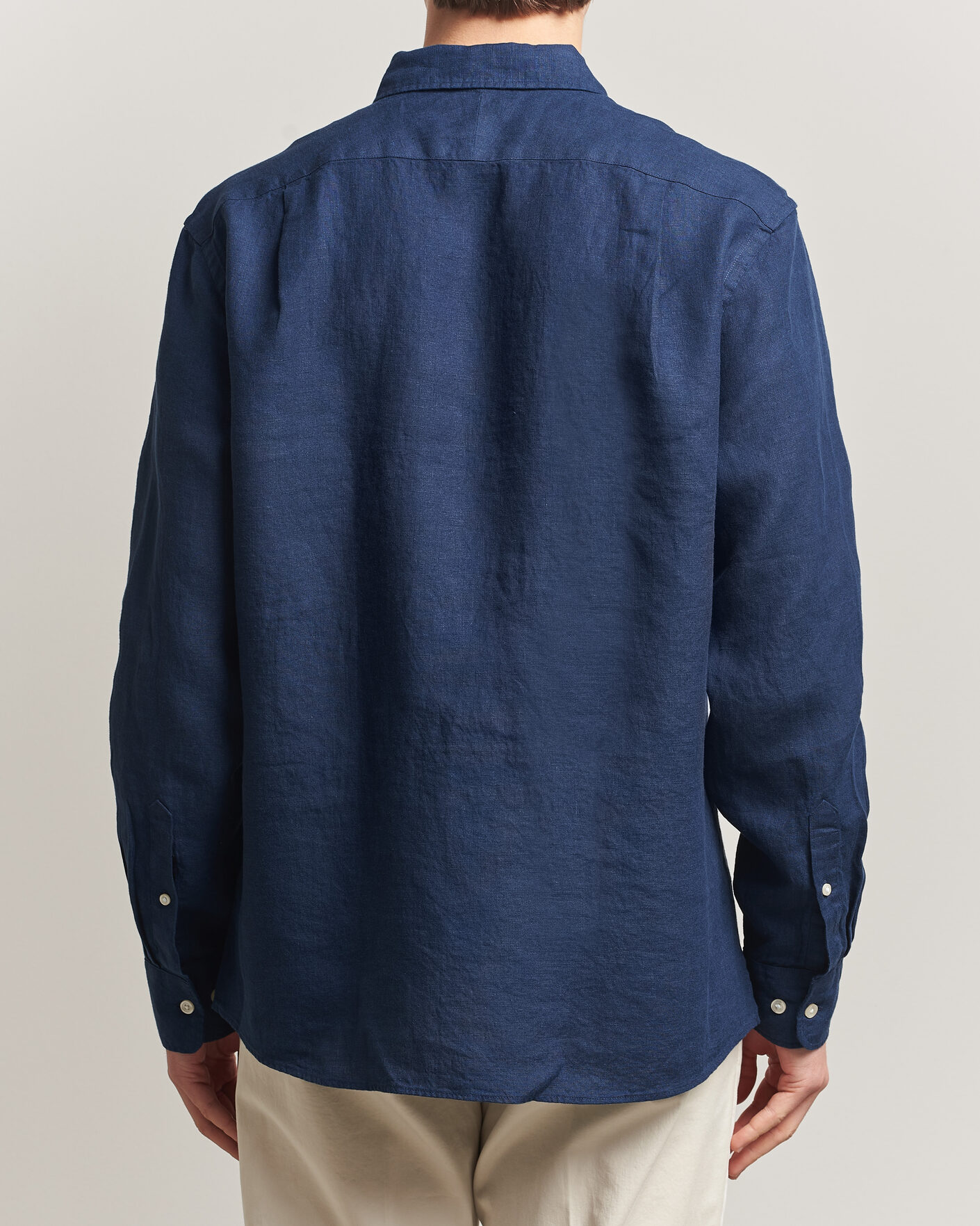 Heren | Overhemden | Charles Tyrwhitt | Pure Linen Slim Fit Shirt Navy