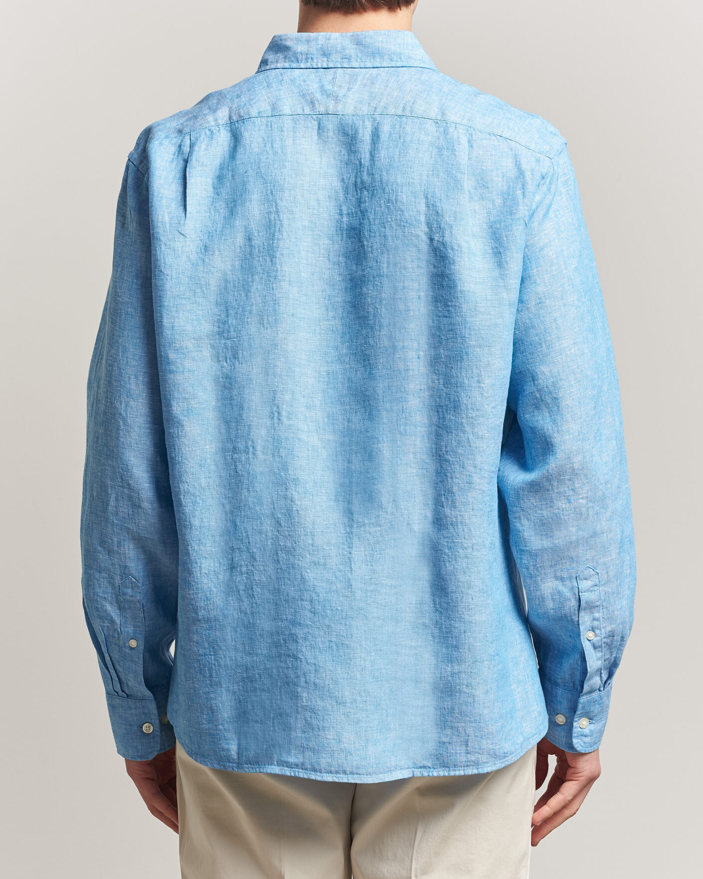 Heren | Overhemden | Charles Tyrwhitt | Pure Linen Slim Fit Shirt Ocean Blue