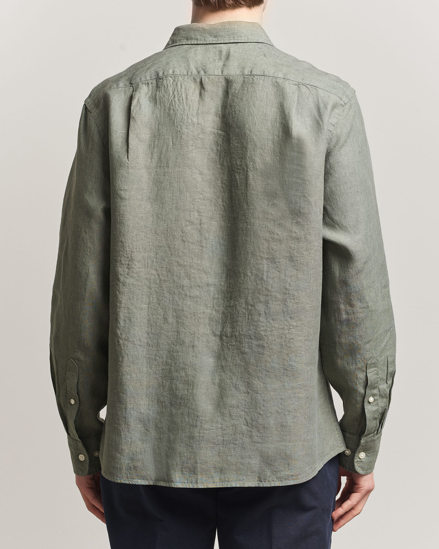 Heren | Overhemden | Charles Tyrwhitt | Pure Linen Slim Fit Shirt Olive Green