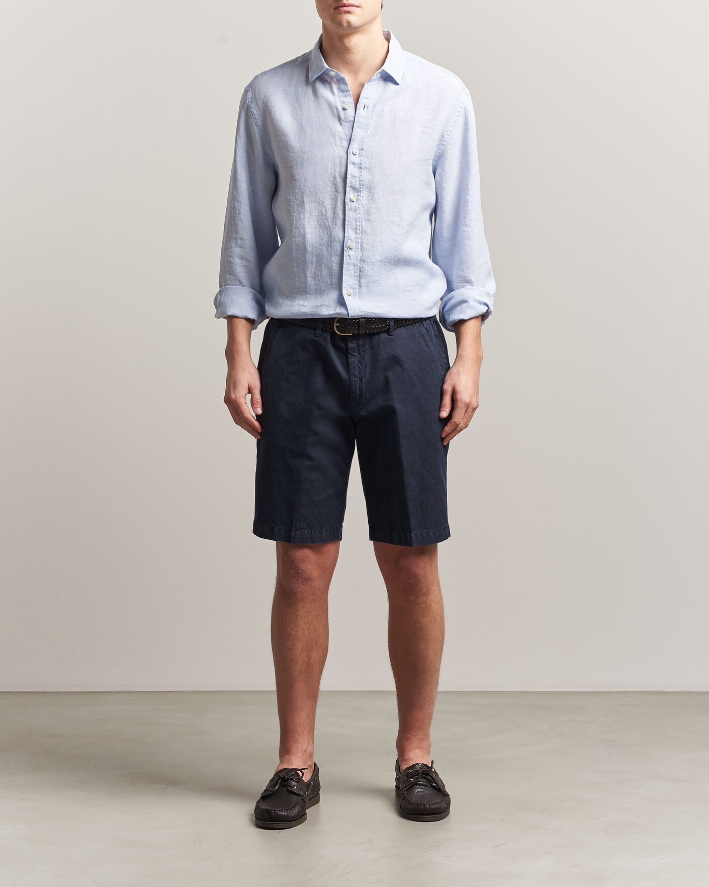 Heren | Overhemden | Charles Tyrwhitt | Pure Linen Slim Fit Shirt Sky Blue