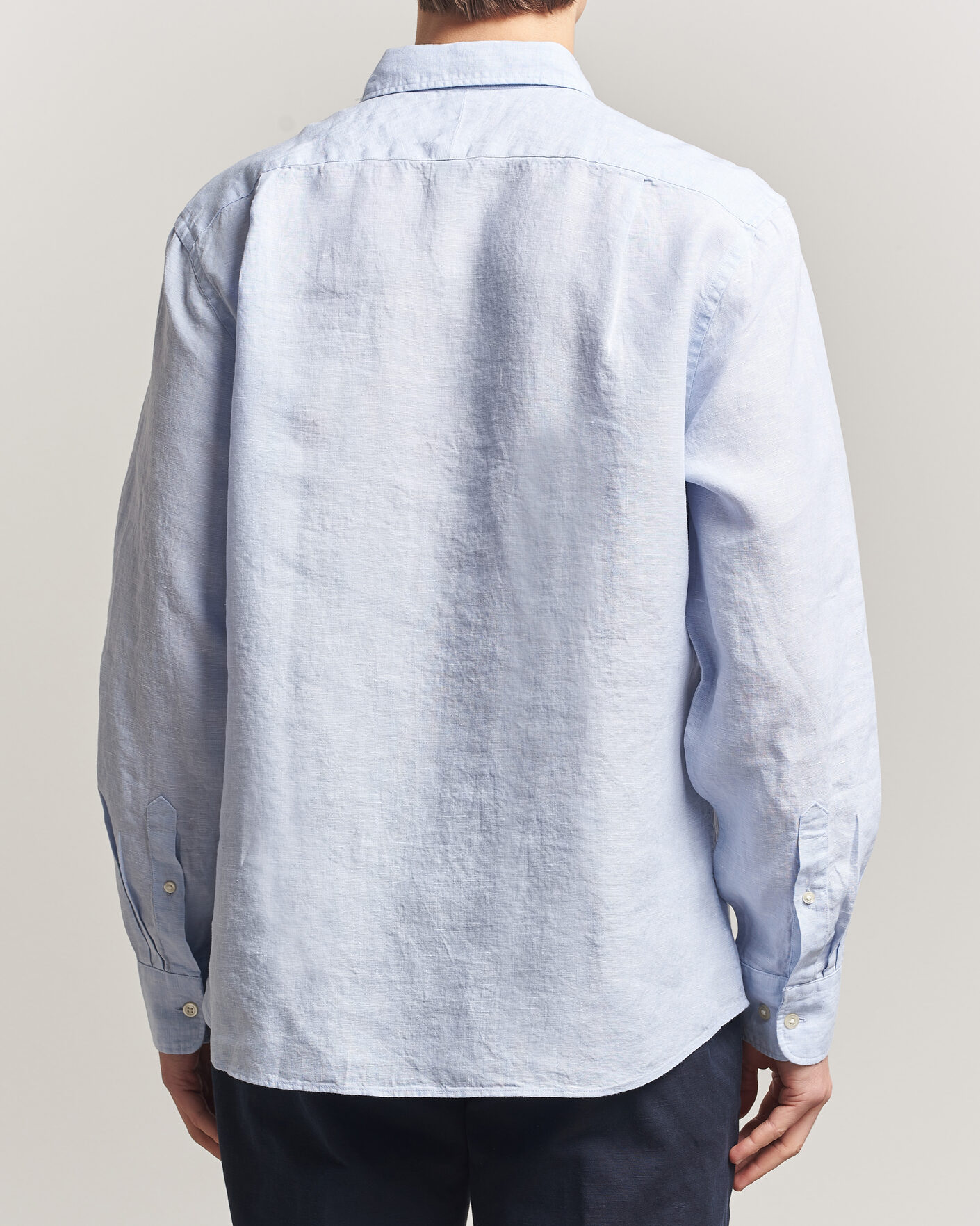 Heren | Overhemden | Charles Tyrwhitt | Pure Linen Slim Fit Shirt Sky Blue