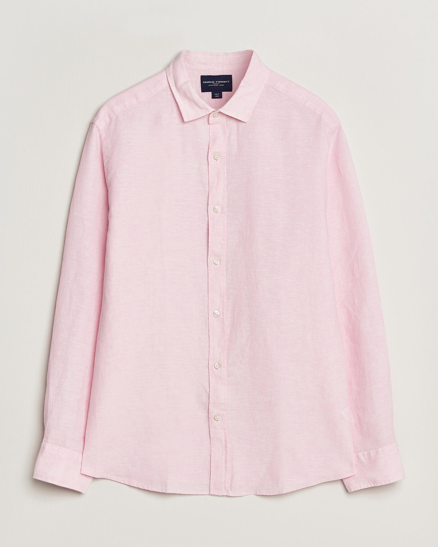 Heren | Overhemden | Charles Tyrwhitt | Pure Linen Slim Fit Shirt Pink