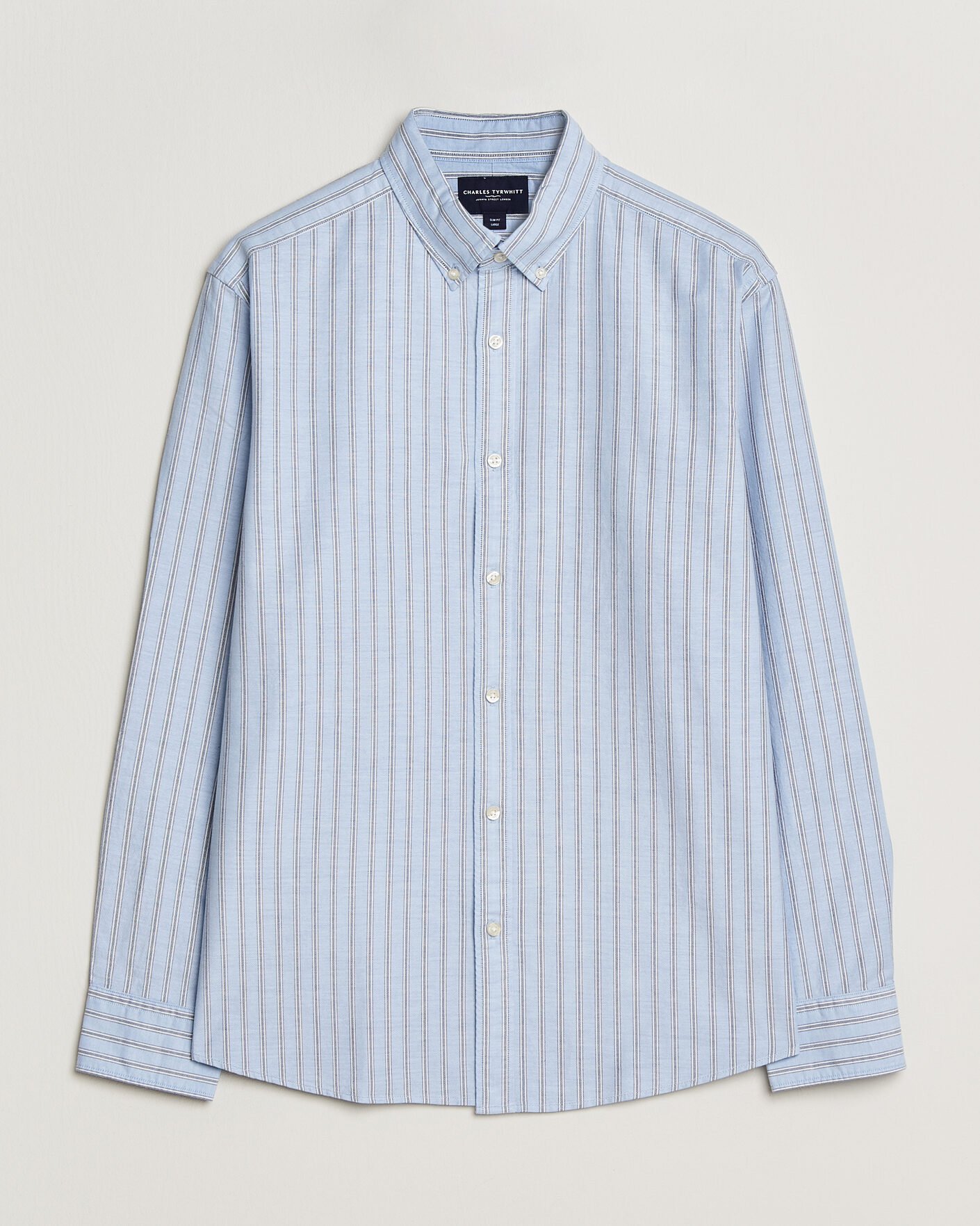 Heren | Overhemden | Charles Tyrwhitt | Button Down Stretch Oxford Shirt Blue