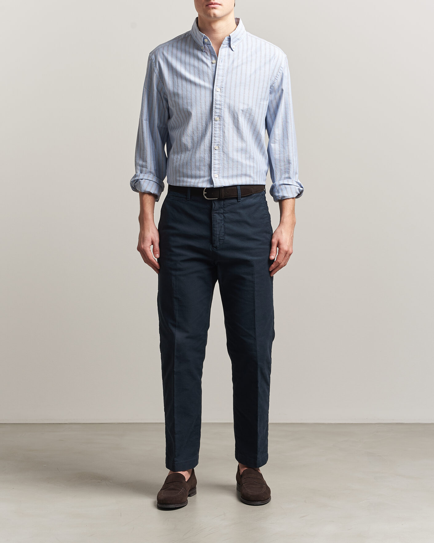 Heren | Overhemden | Charles Tyrwhitt | Button Down Stretch Oxford Shirt Blue