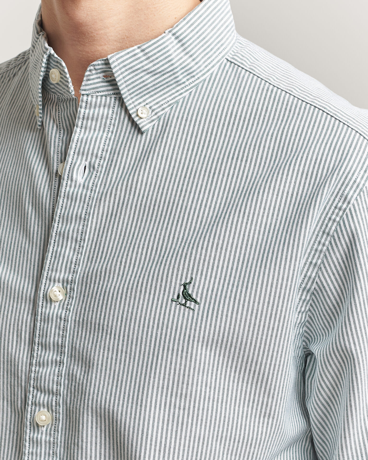 Heren | Overhemden | Charles Tyrwhitt | Button Down Stretch Oxford Shirt Green/White