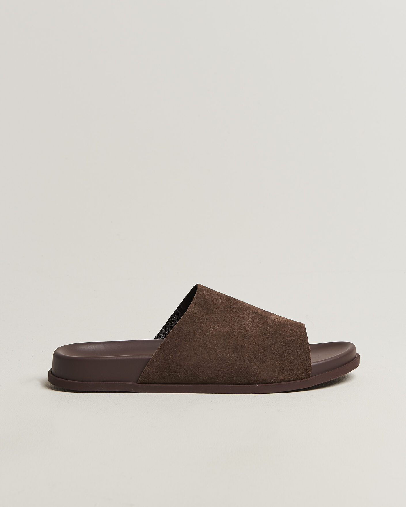 Heren | Sandalen slides | Thera's | Classic Slide Sandals Dark Brown Suede