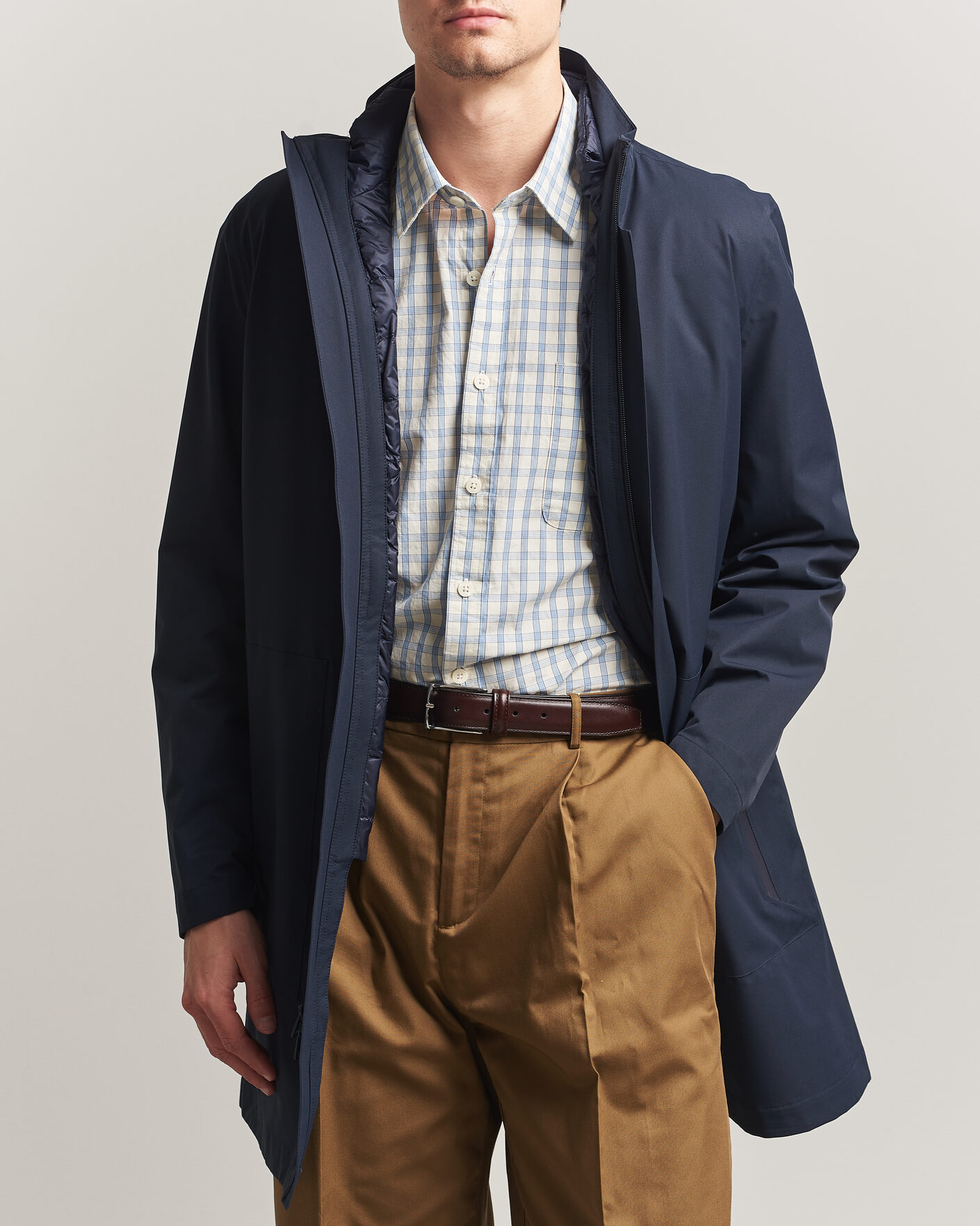 Heren | Jassen | Woolrich | Two Layer 2 in 1 Carcoat Melton Blue