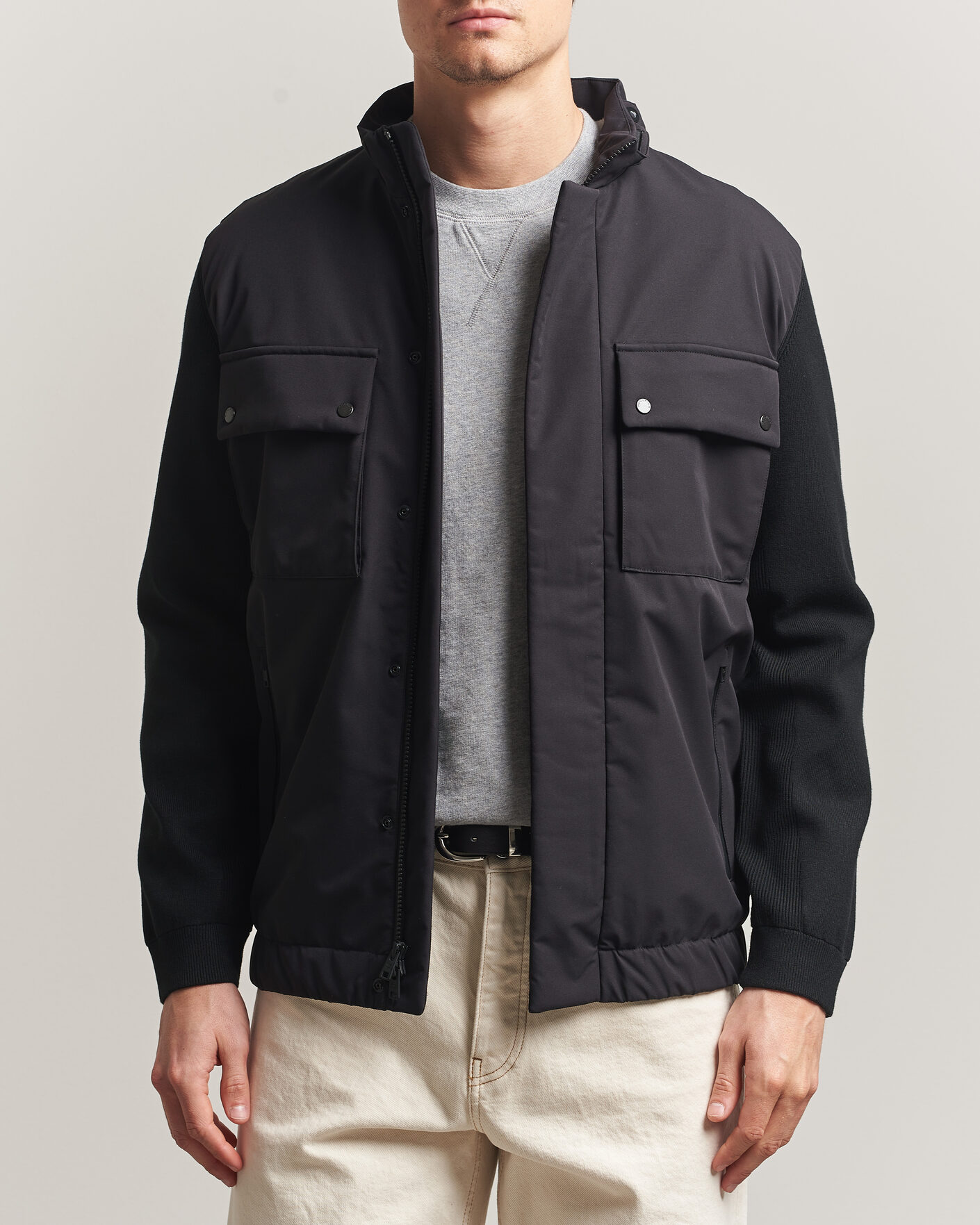 Heren | Jassen | Woolrich | Two Layers Hybrid Jacket Black