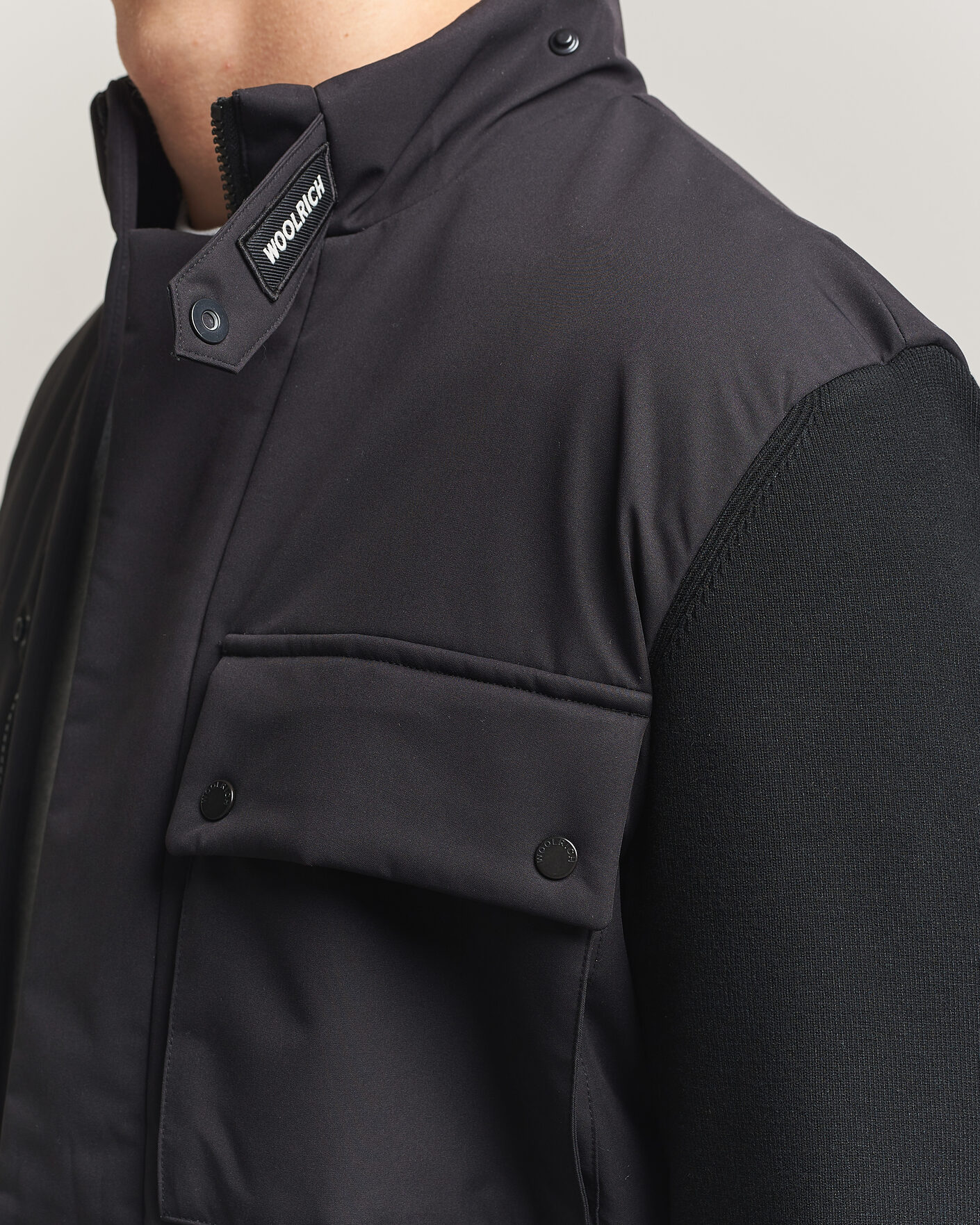 Heren | Jassen | Woolrich | Two Layers Hybrid Jacket Black