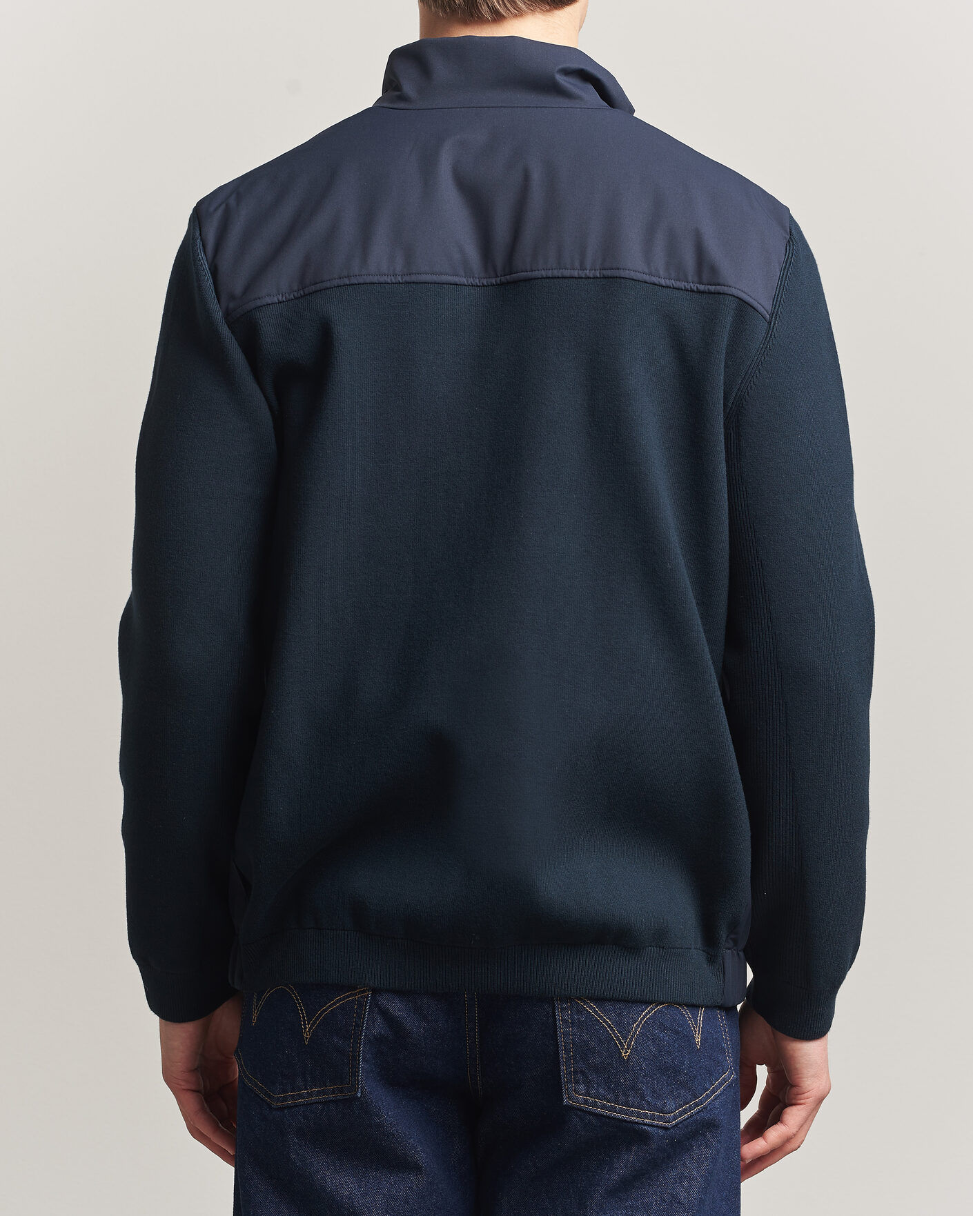Heren | Jassen | Woolrich | Two Layers Hybrid Jacket Melton Blue