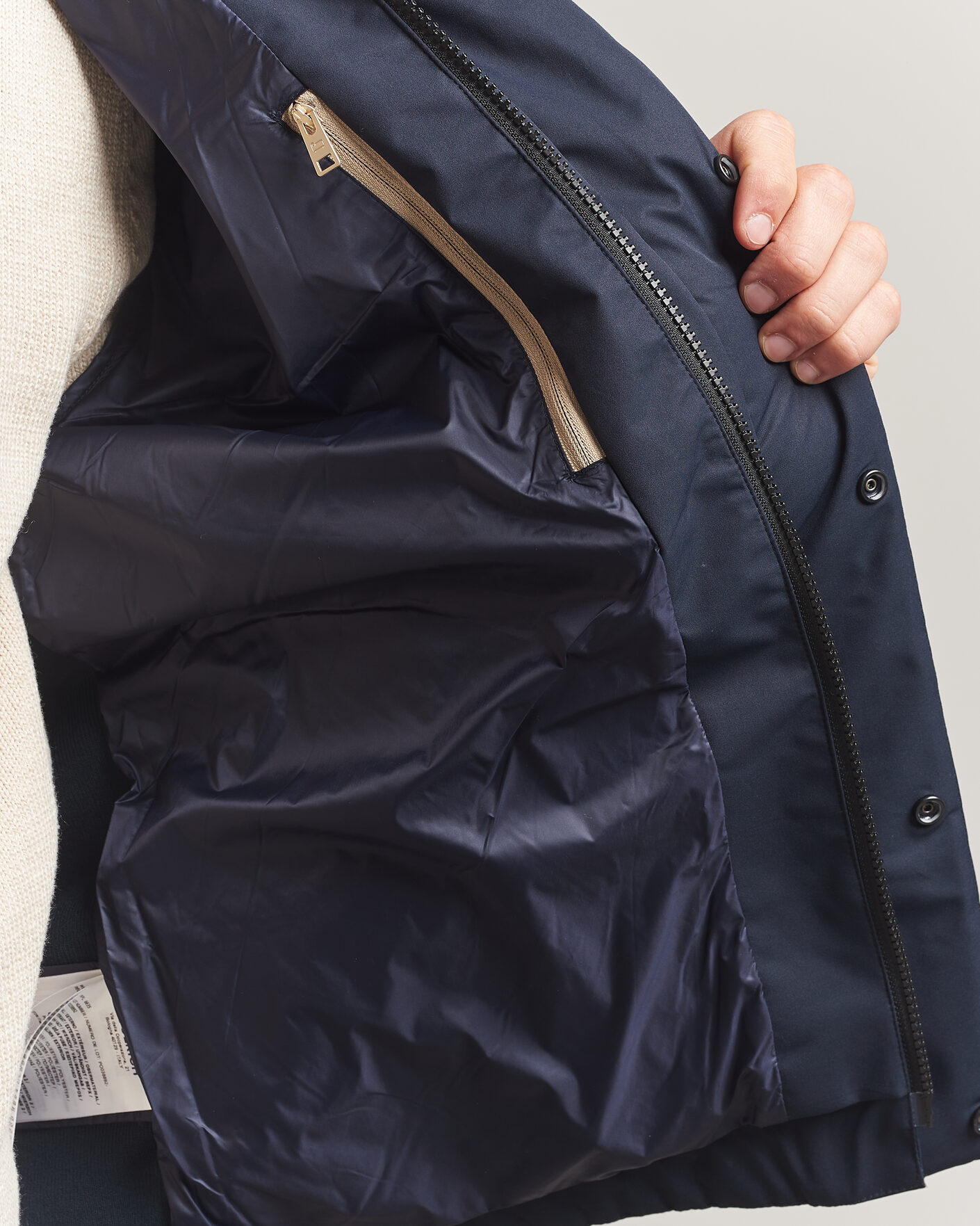 Heren | Jassen | Woolrich | Two Layers Hybrid Jacket Melton Blue