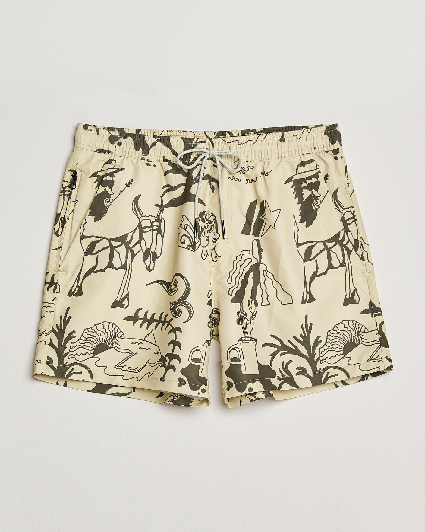 Heren | Zwembroek | OAS | Printed Swimshorts Poplan