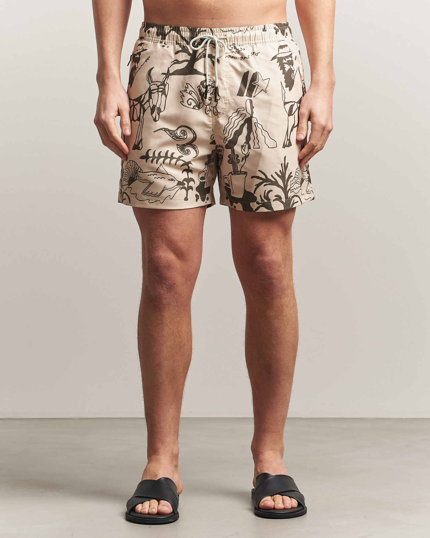 Heren | Zwembroek | OAS | Printed Swimshorts Poplan
