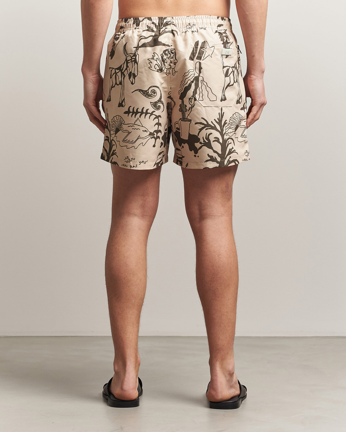 Heren | Zwembroek | OAS | Printed Swimshorts Poplan