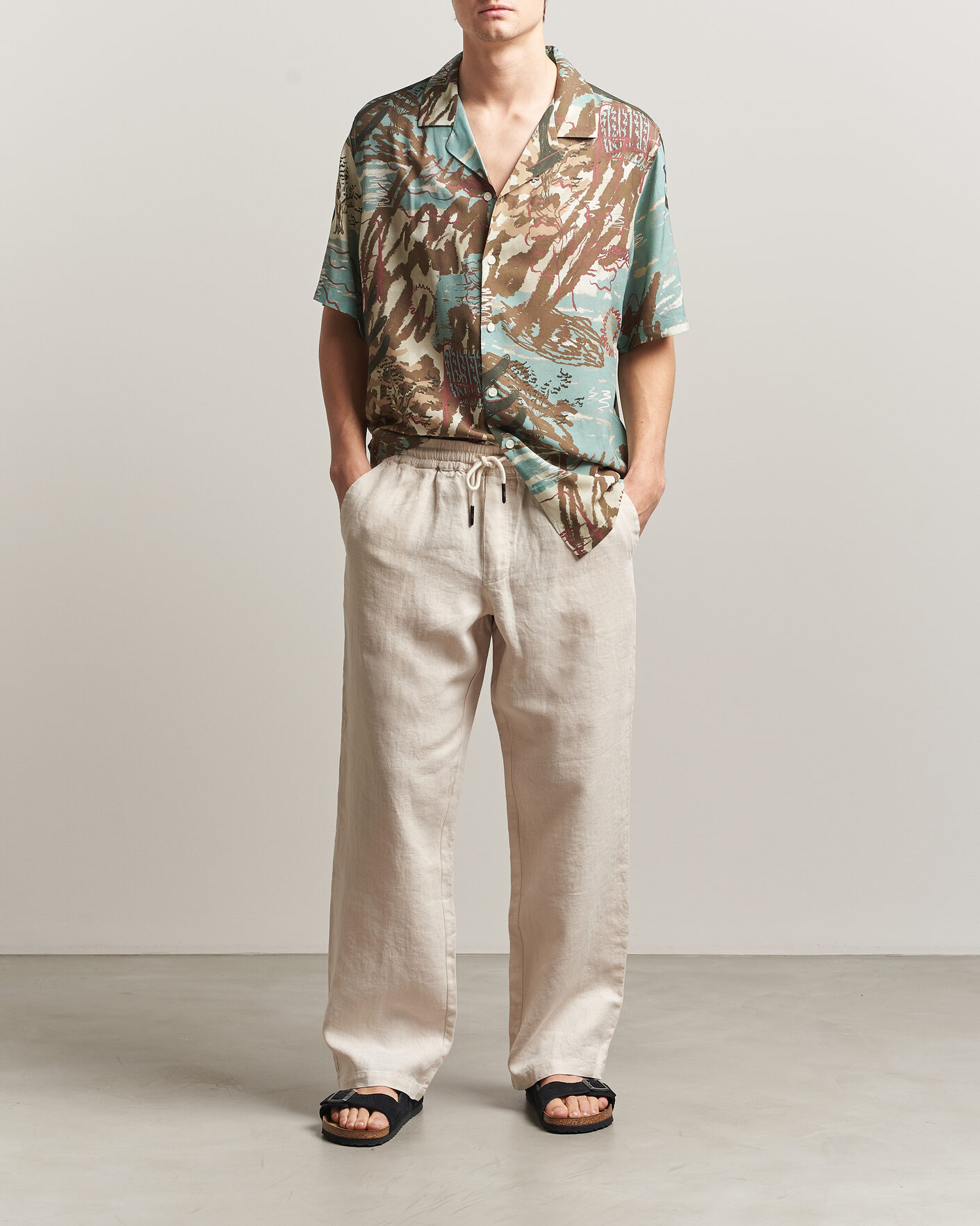 Heren | Broeken | OAS | Nino Linen Pants Beige