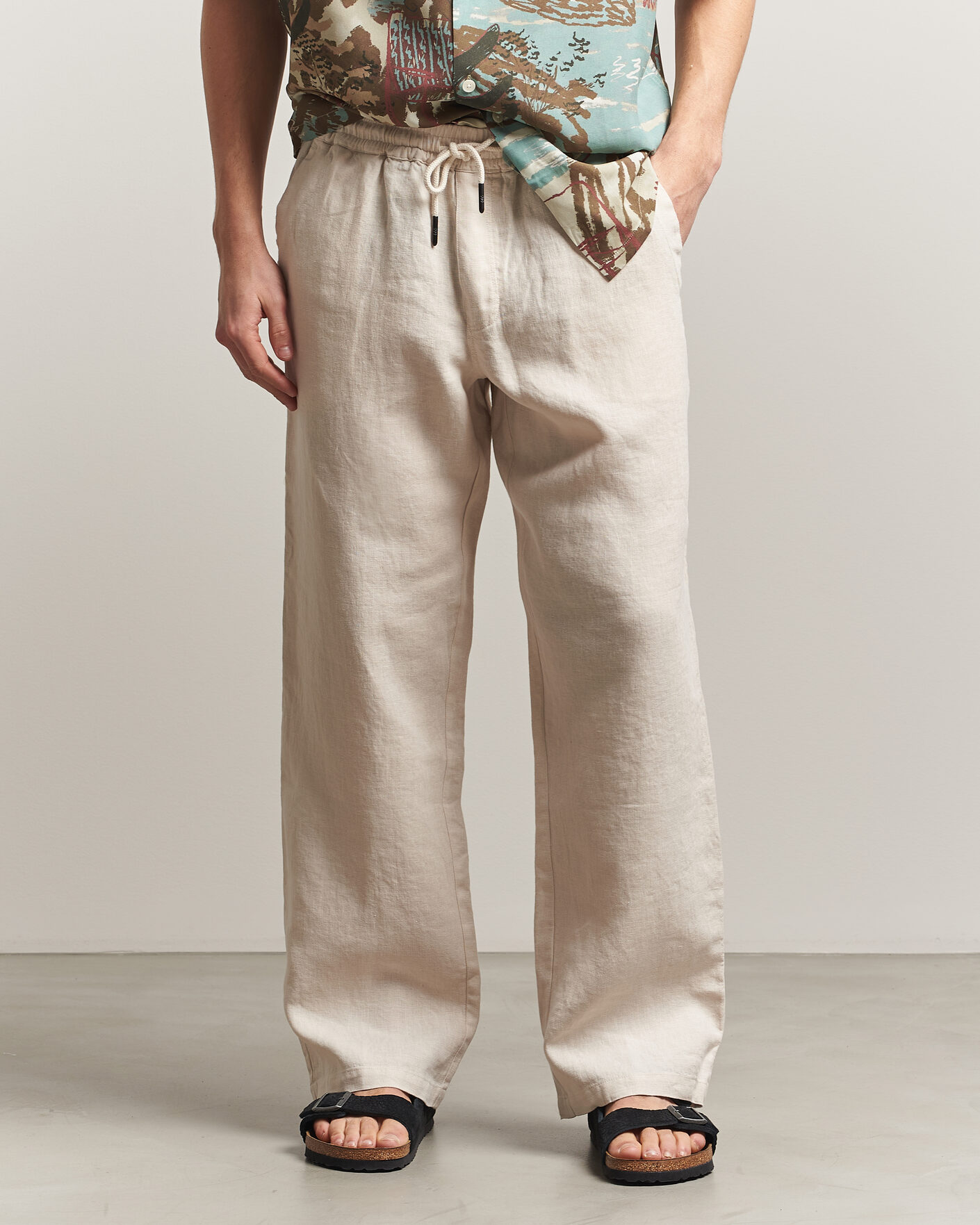 Heren | Broeken | OAS | Nino Linen Pants Beige