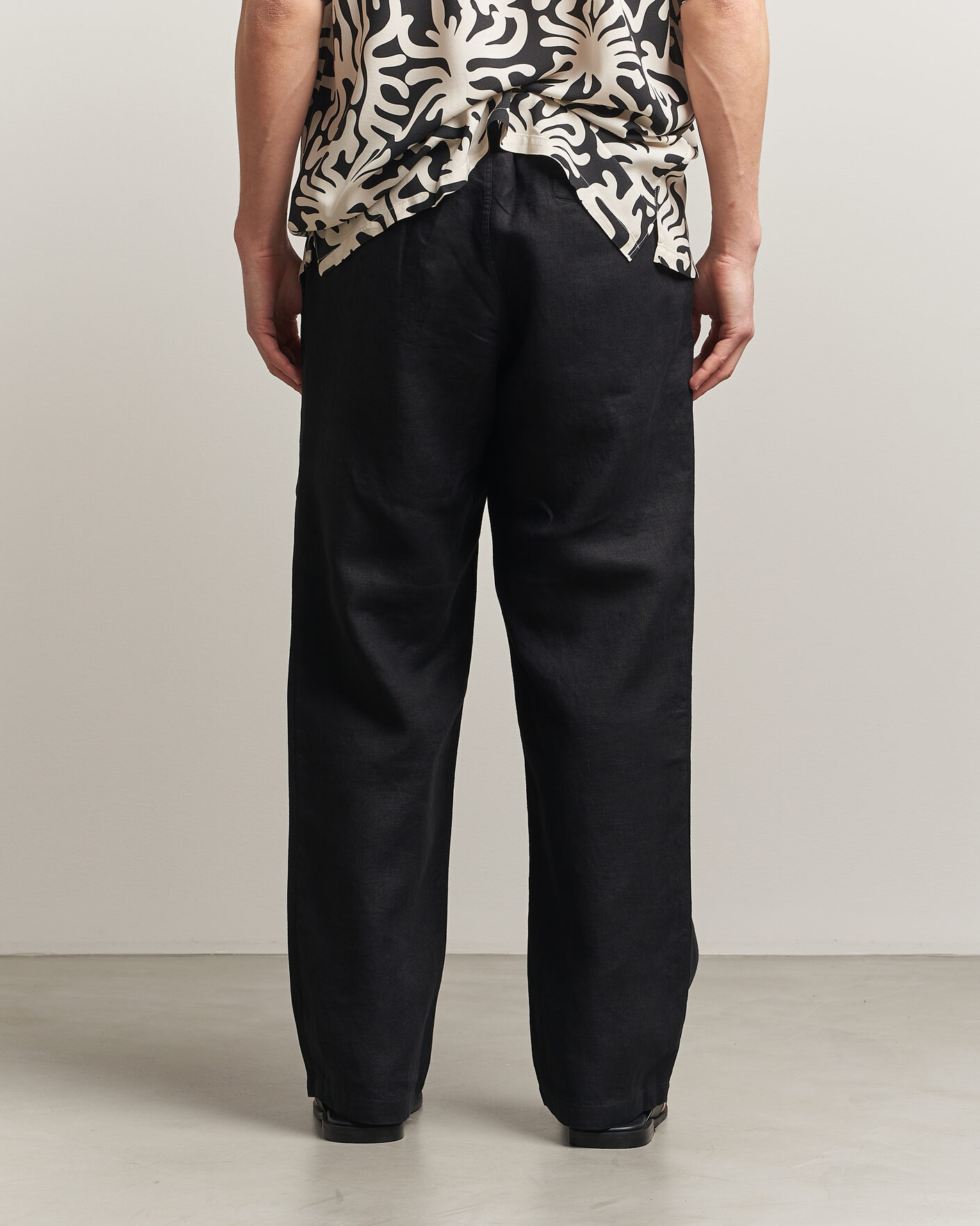 Heren | Broeken | OAS | Nino Linen Pants Black