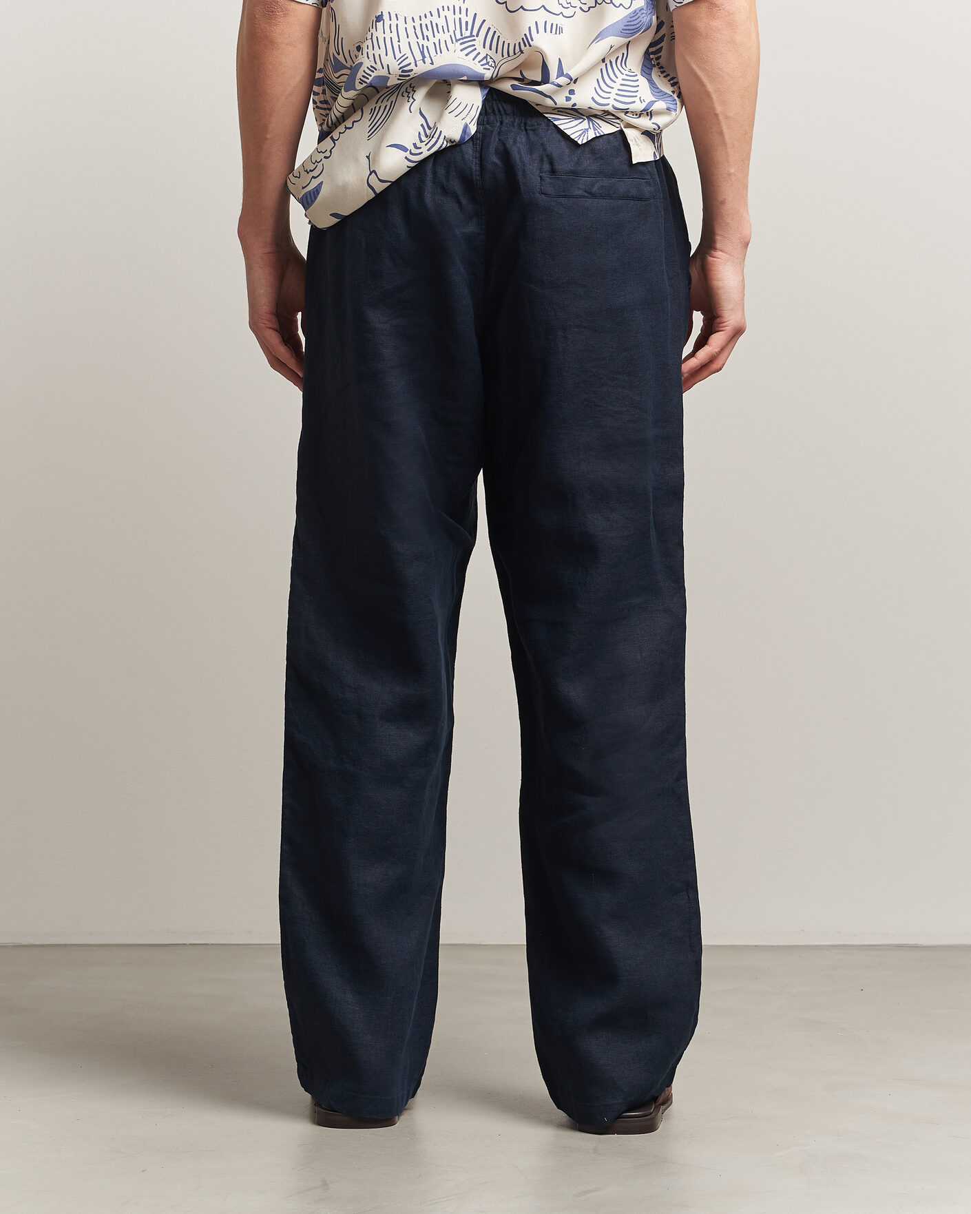Heren | Broeken | OAS | Nino Linen Pants Navy