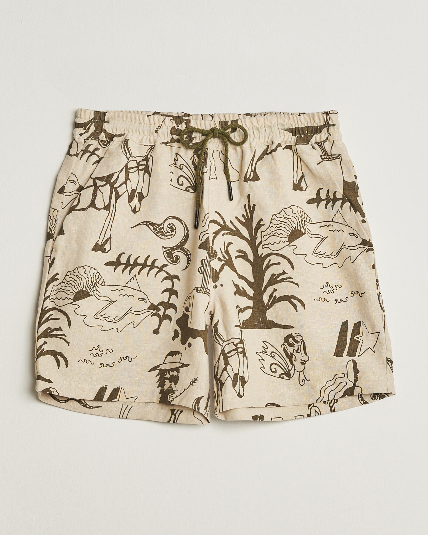 Heren | Korte broek | OAS | Porto Linen Shorts Poplan