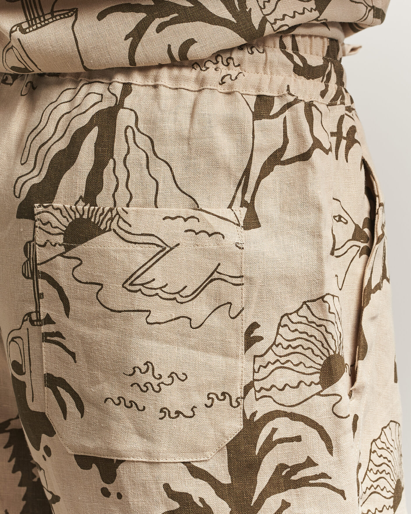 Heren | Korte broek | OAS | Porto Linen Shorts Poplan