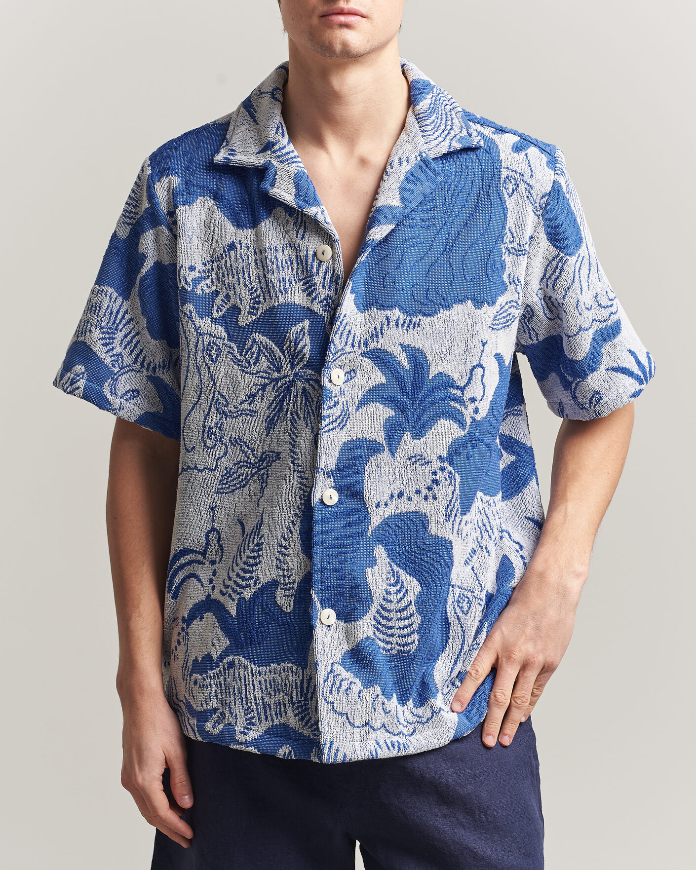 Heren | Overhemden | OAS | Cuba Short Sleeve Shirt Mystea