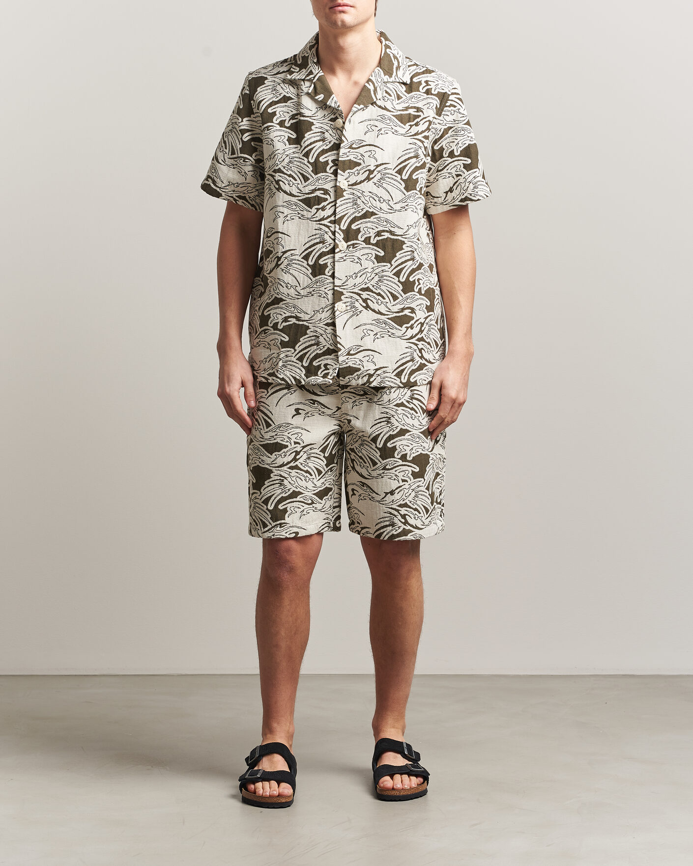 Heren | Overhemden | OAS | Cuba Short Sleeve Shirt Rouge Ecru