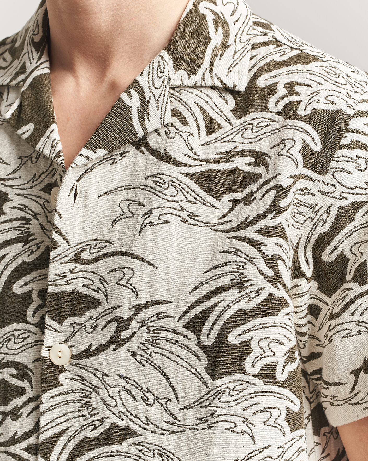 Heren | Overhemden | OAS | Cuba Short Sleeve Shirt Rouge Ecru