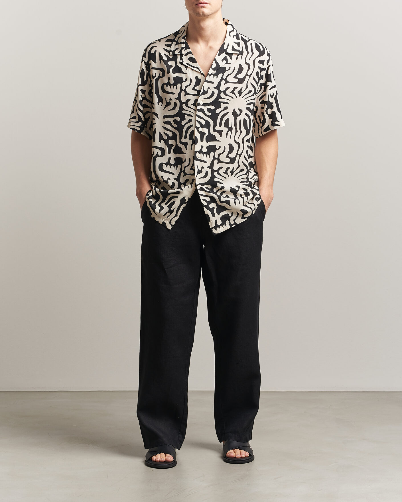 Heren | Overhemden | OAS | Rocco Viscose Short Sleeve Shirt Loefy