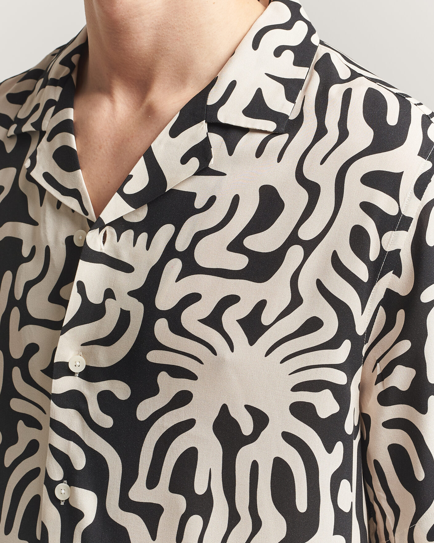 Heren | Overhemden | OAS | Rocco Viscose Short Sleeve Shirt Loefy