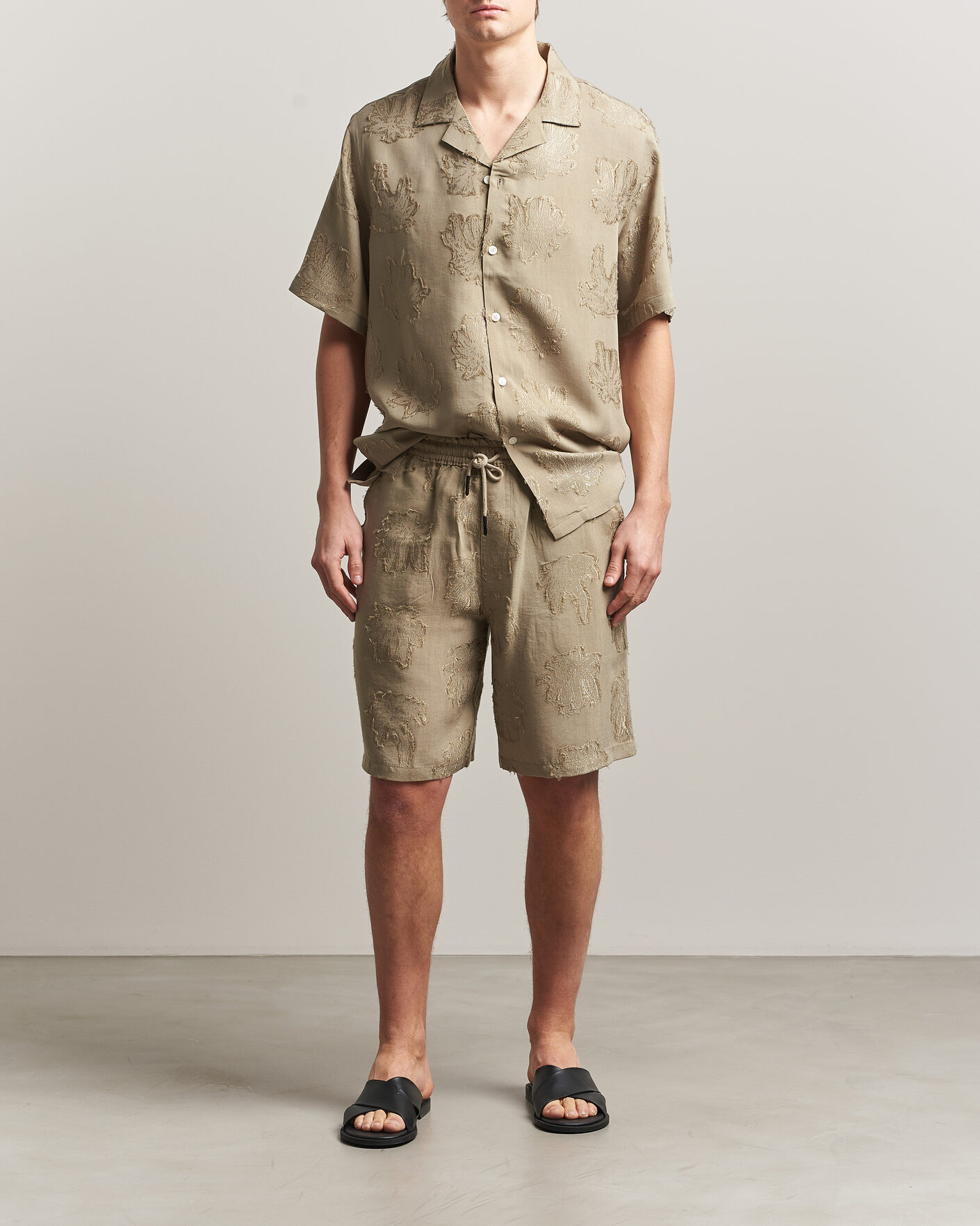 Heren | Overhemden | OAS | Rocco Lyocell Short Sleeve Shirt Palmoza