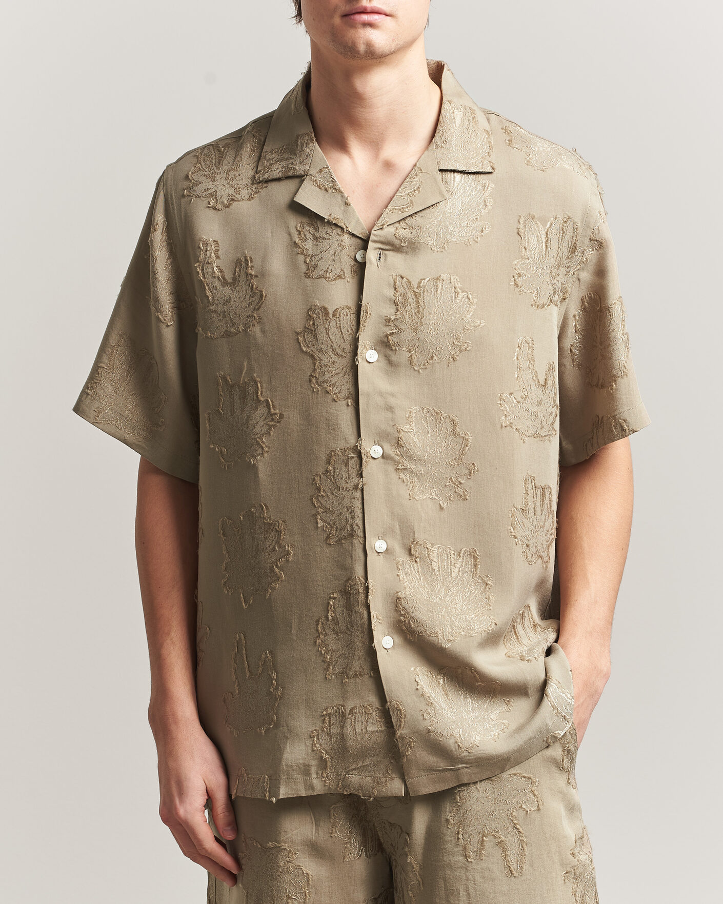Heren | Overhemden | OAS | Rocco Lyocell Short Sleeve Shirt Palmoza