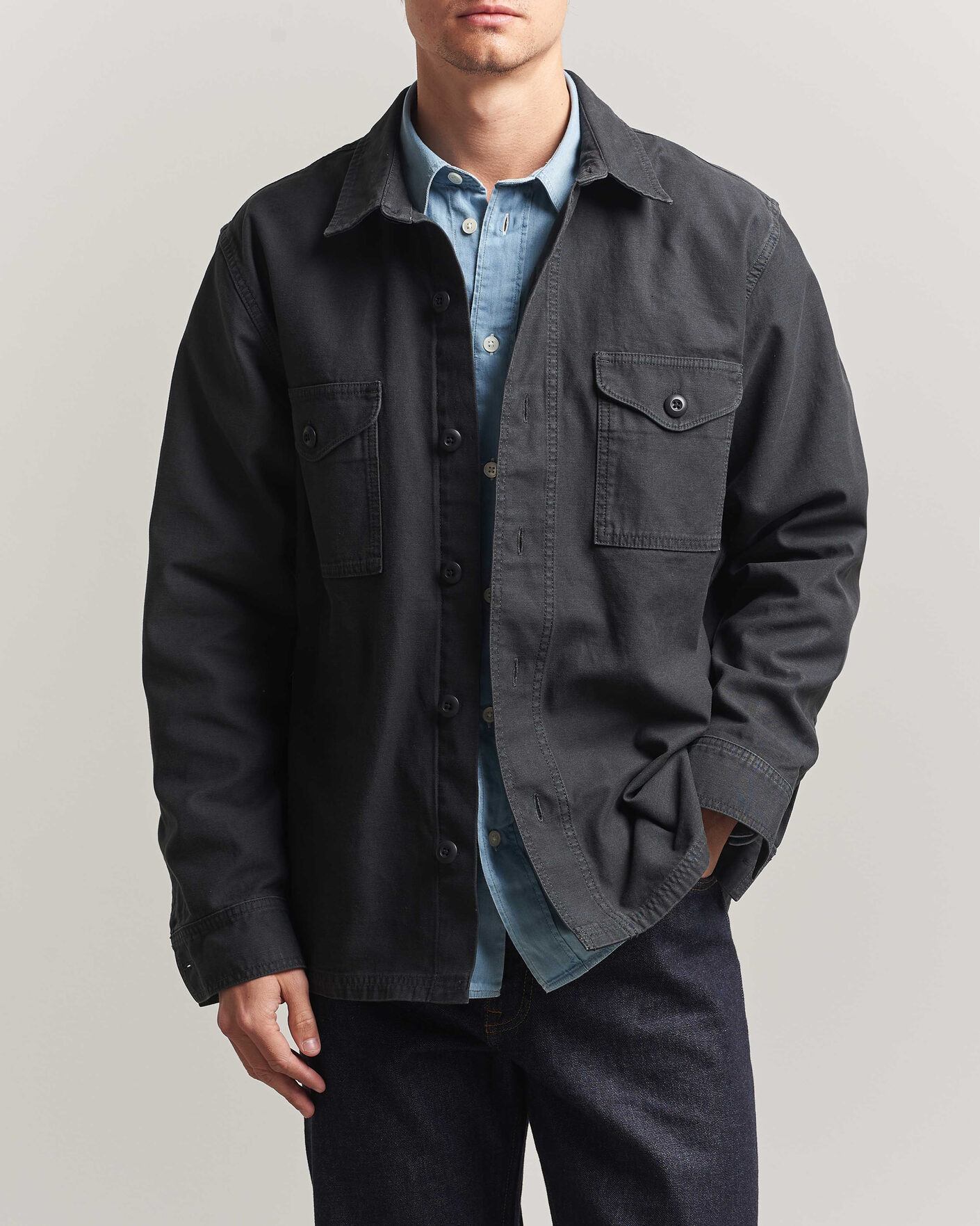 Heren | Overhemden | Filson | Reverse Sateen Jac-Shirt Washed Black
