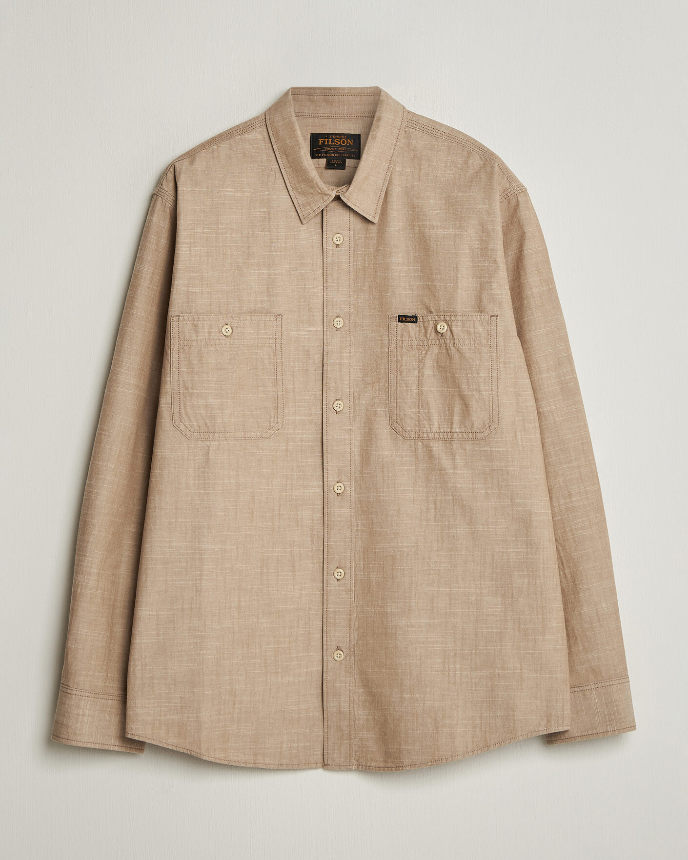 Heren | Overhemden | Filson | Chambray CPO Shirt Tan