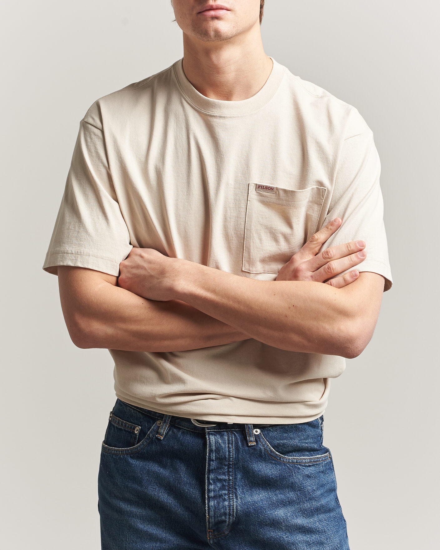 Heren | T-shirts | Filson | Pocket T-Shirt Natural