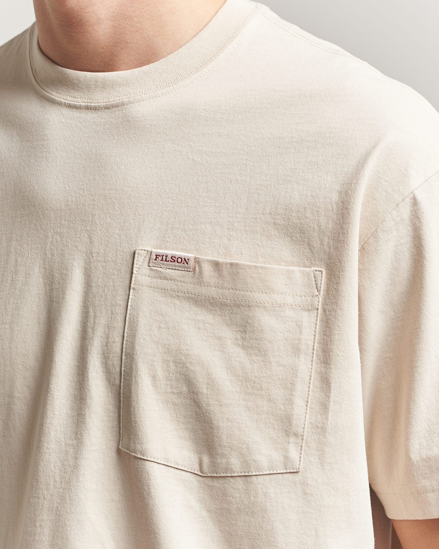 Heren | T-shirts | Filson | Pocket T-Shirt Natural