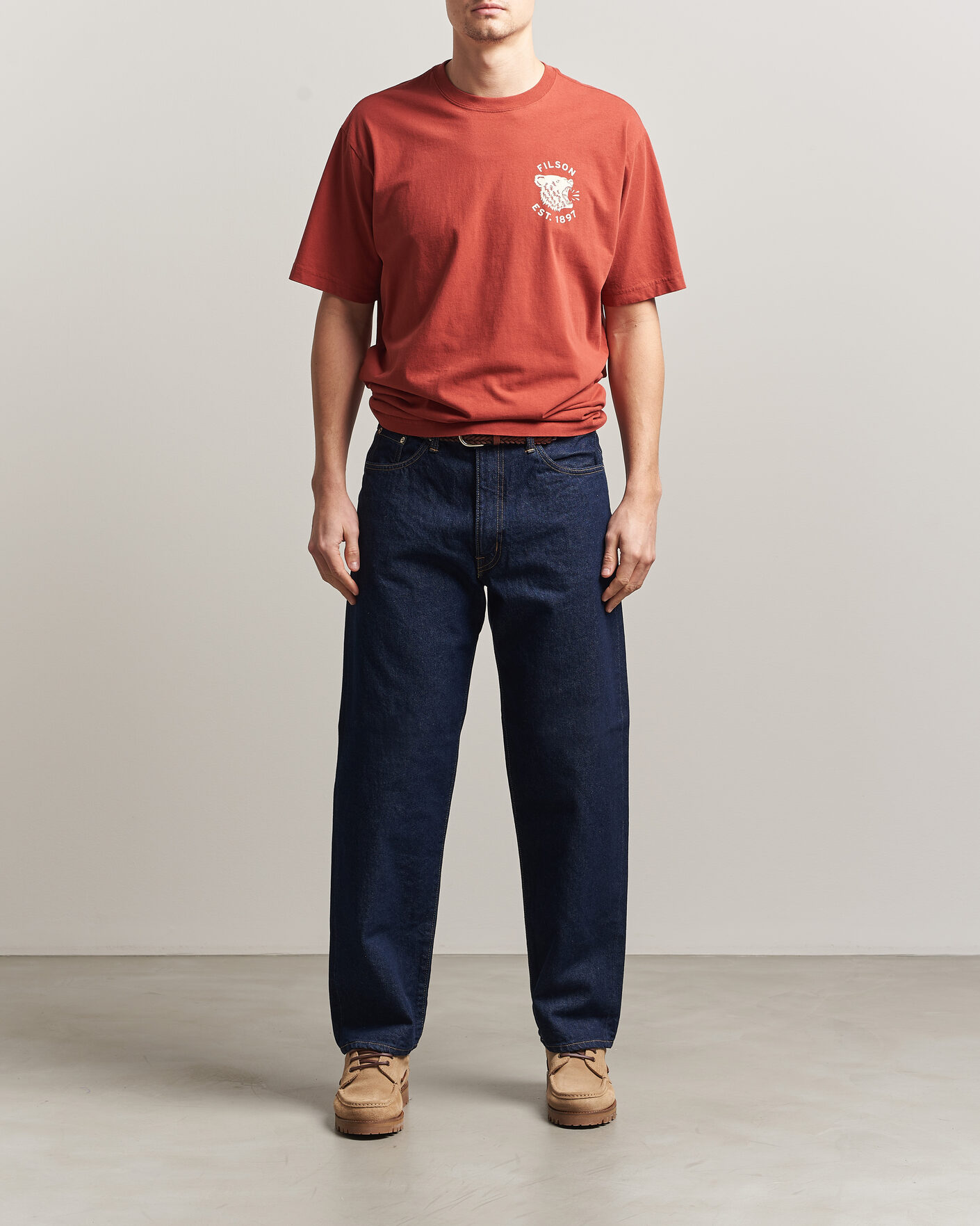Heren | T-shirts | Filson | Bear Graphic T-Shirt Chili Oil