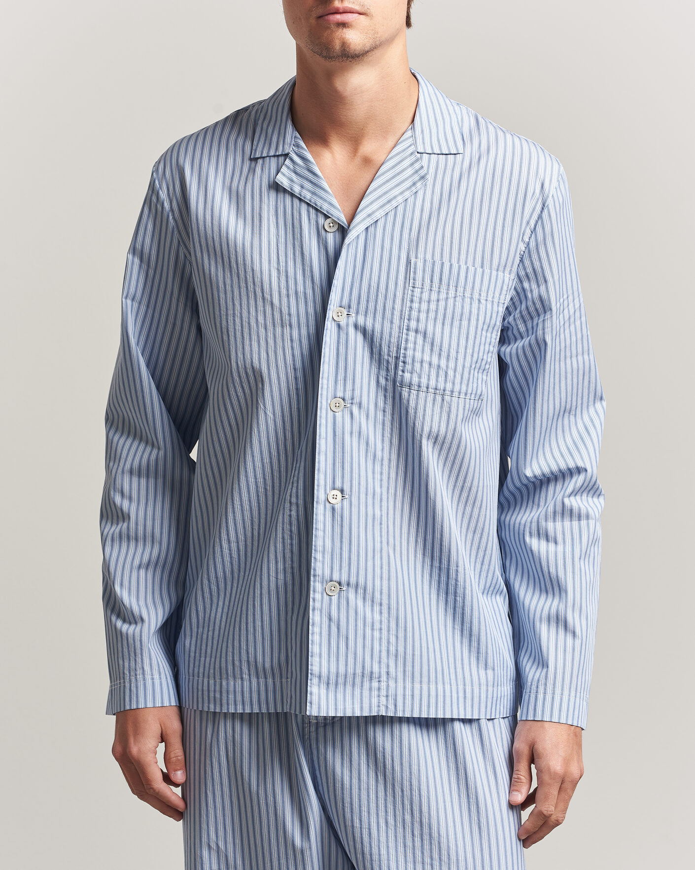 Heren | Pyjama's en gewaden | Tekla | Fine Twill Pyjama Shirt Cooper Stripes