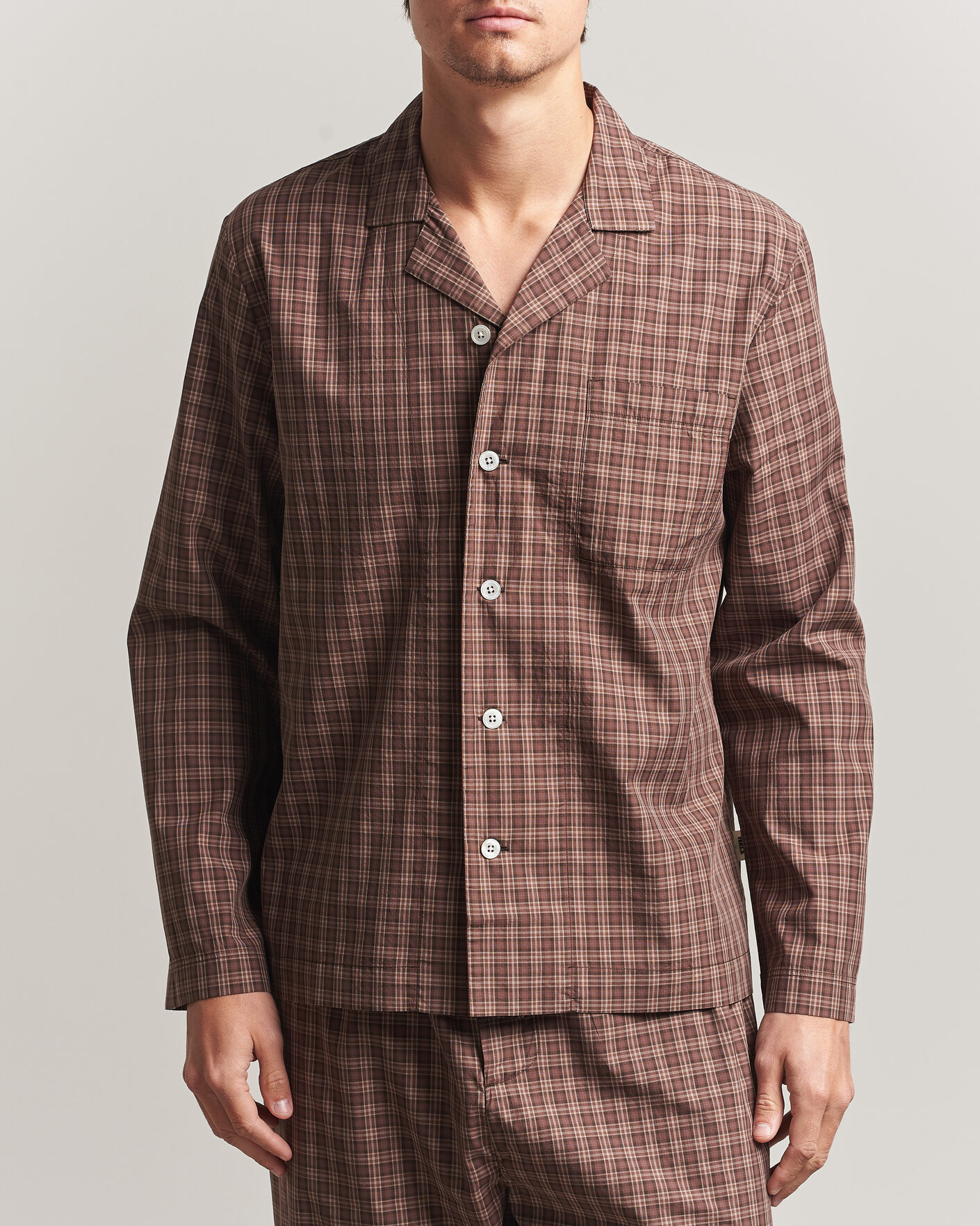 Heren | Pyjama's en gewaden | Tekla | Fine Twill Pyjama Shirt Serra Checks