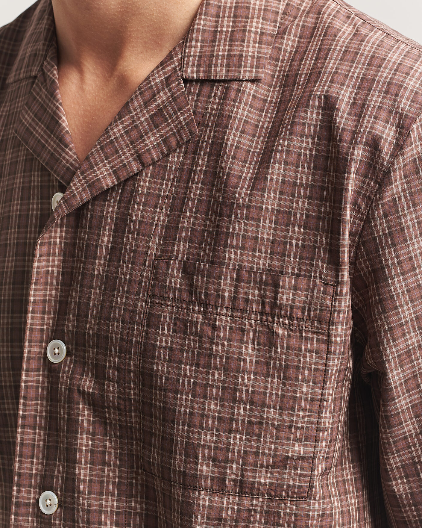 Heren | Pyjama's en gewaden | Tekla | Fine Twill Pyjama Shirt Serra Checks
