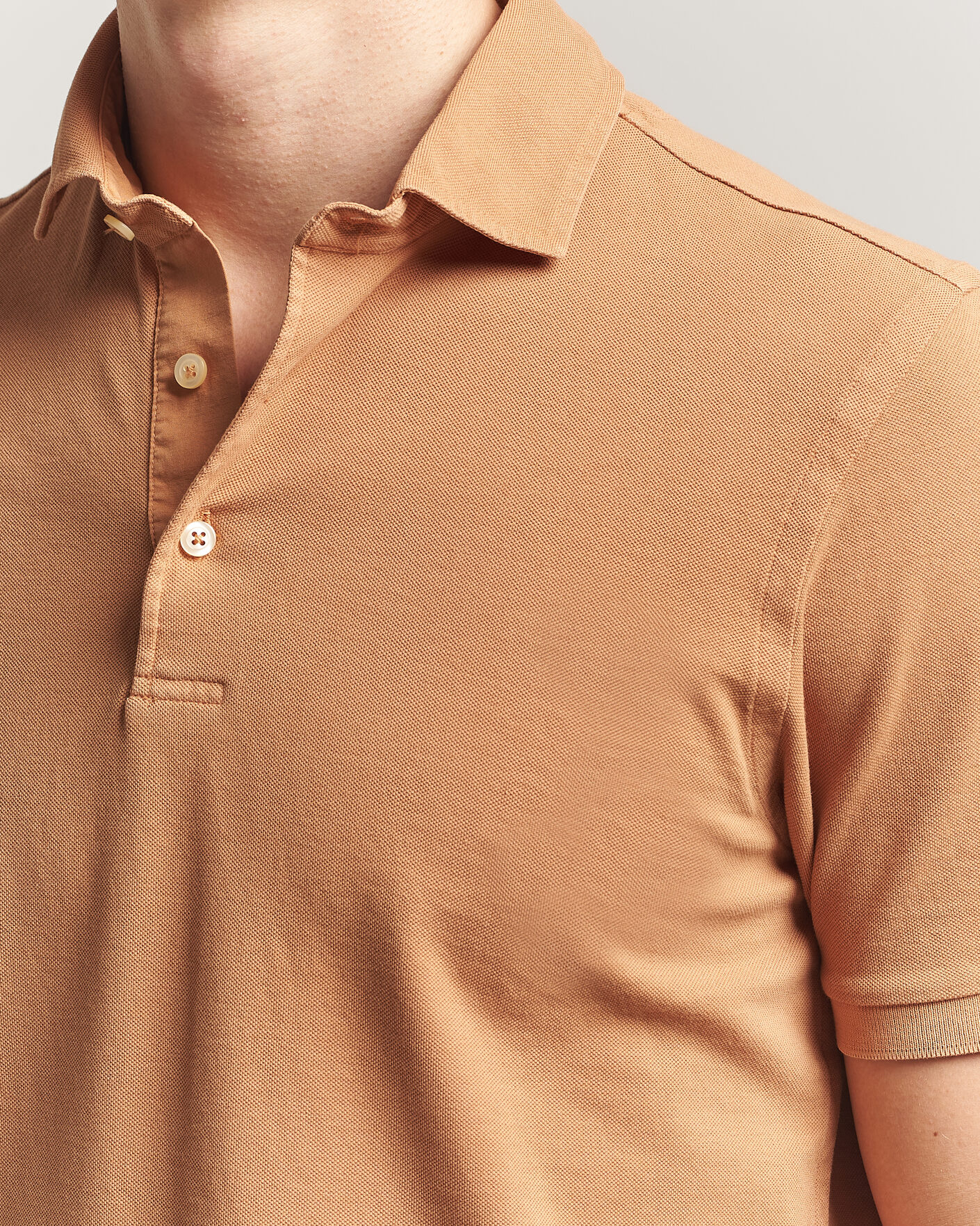 Heren | Polo's | Gran Sasso | Washed Polo Apricot Orange