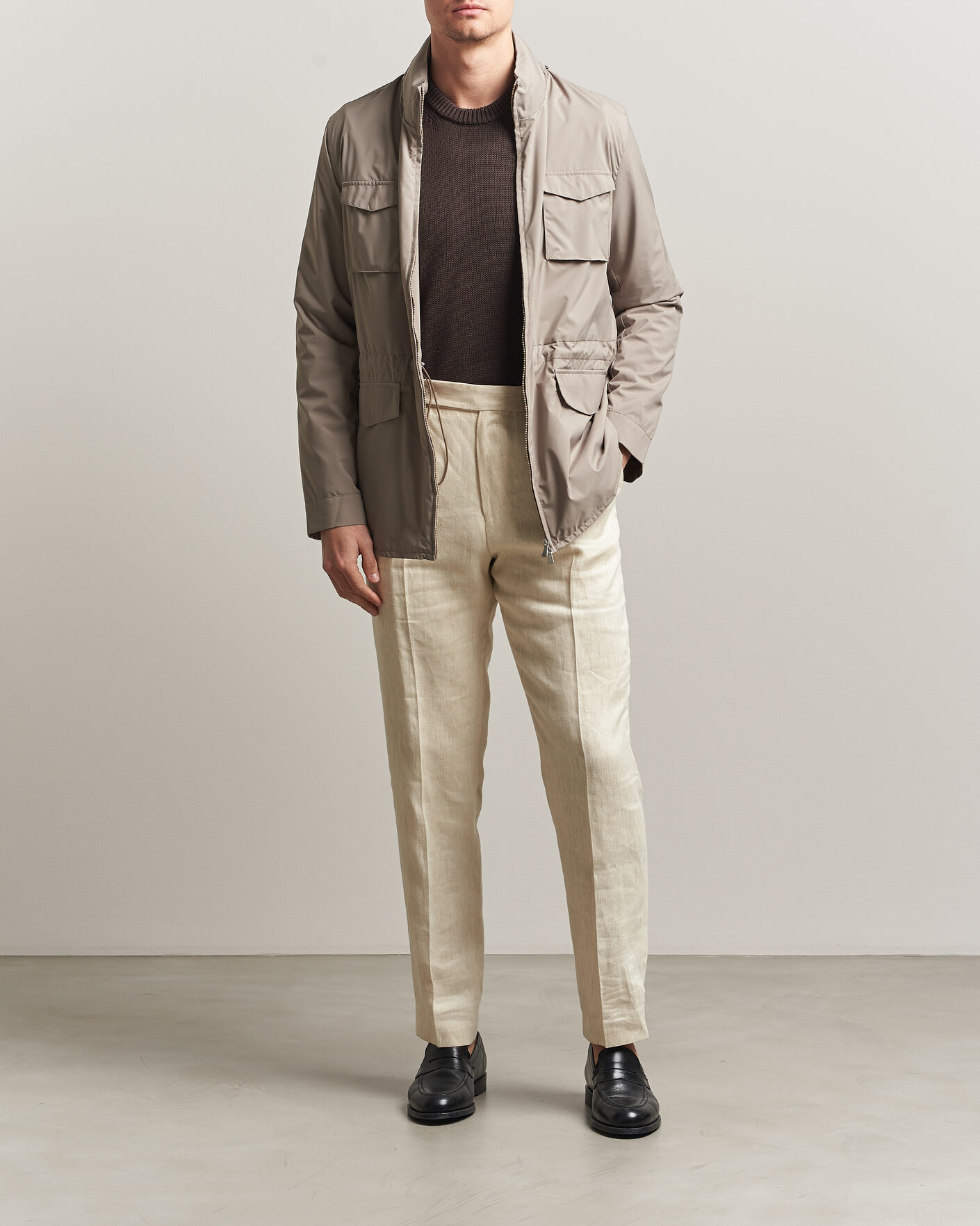 Heren | Jassen | Gran Sasso | Nylon Field Jacket Beige
