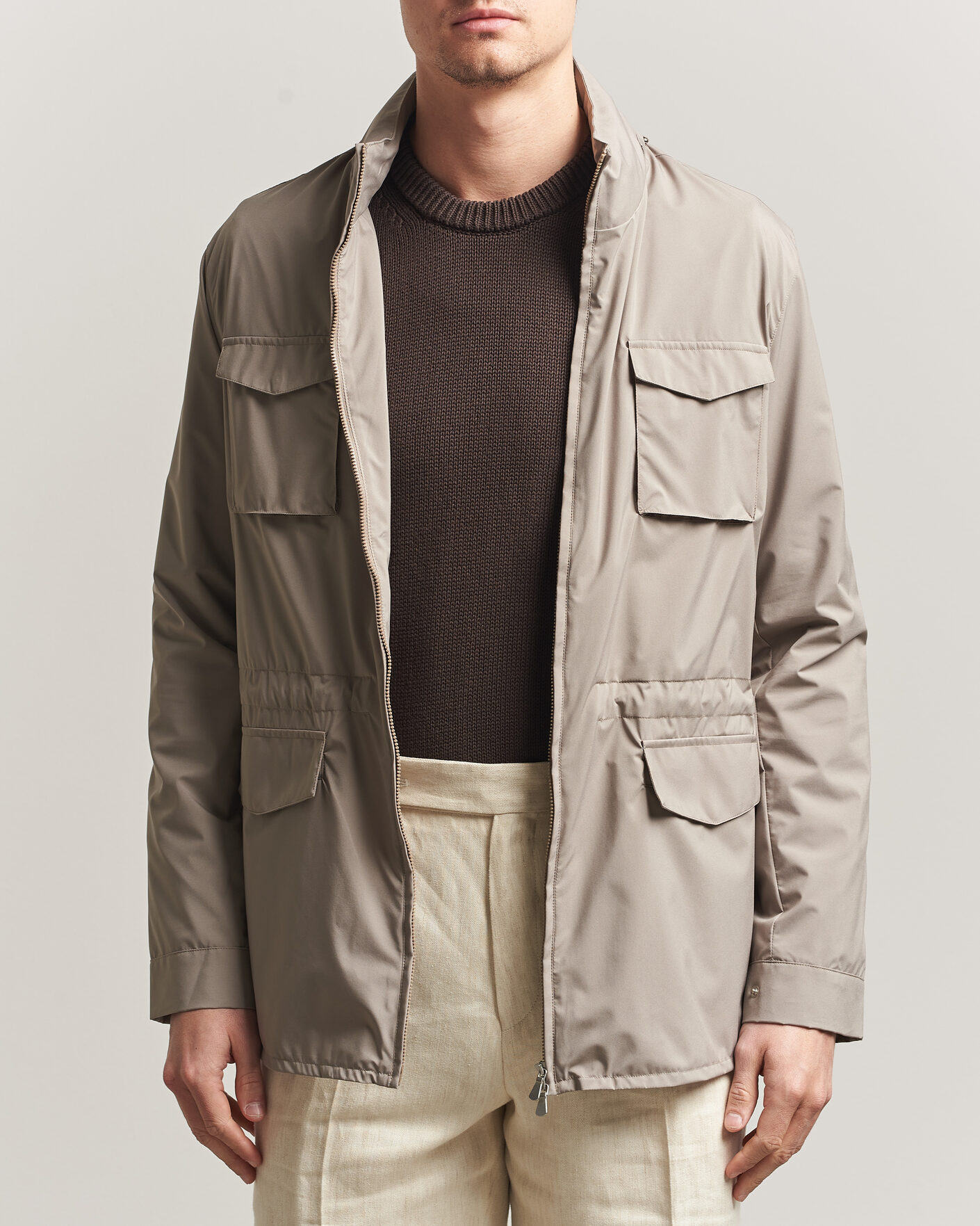 Heren | Jassen | Gran Sasso | Nylon Field Jacket Beige