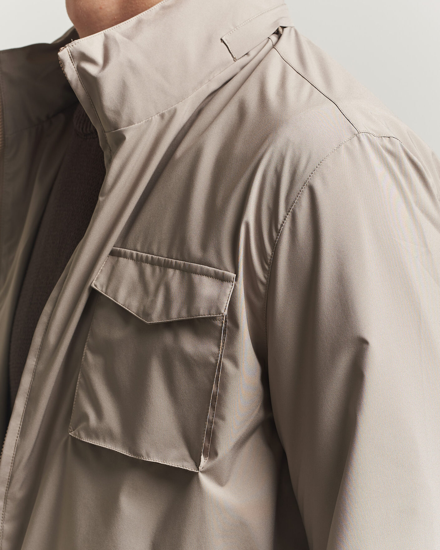 Heren | Jassen | Gran Sasso | Nylon Field Jacket Beige
