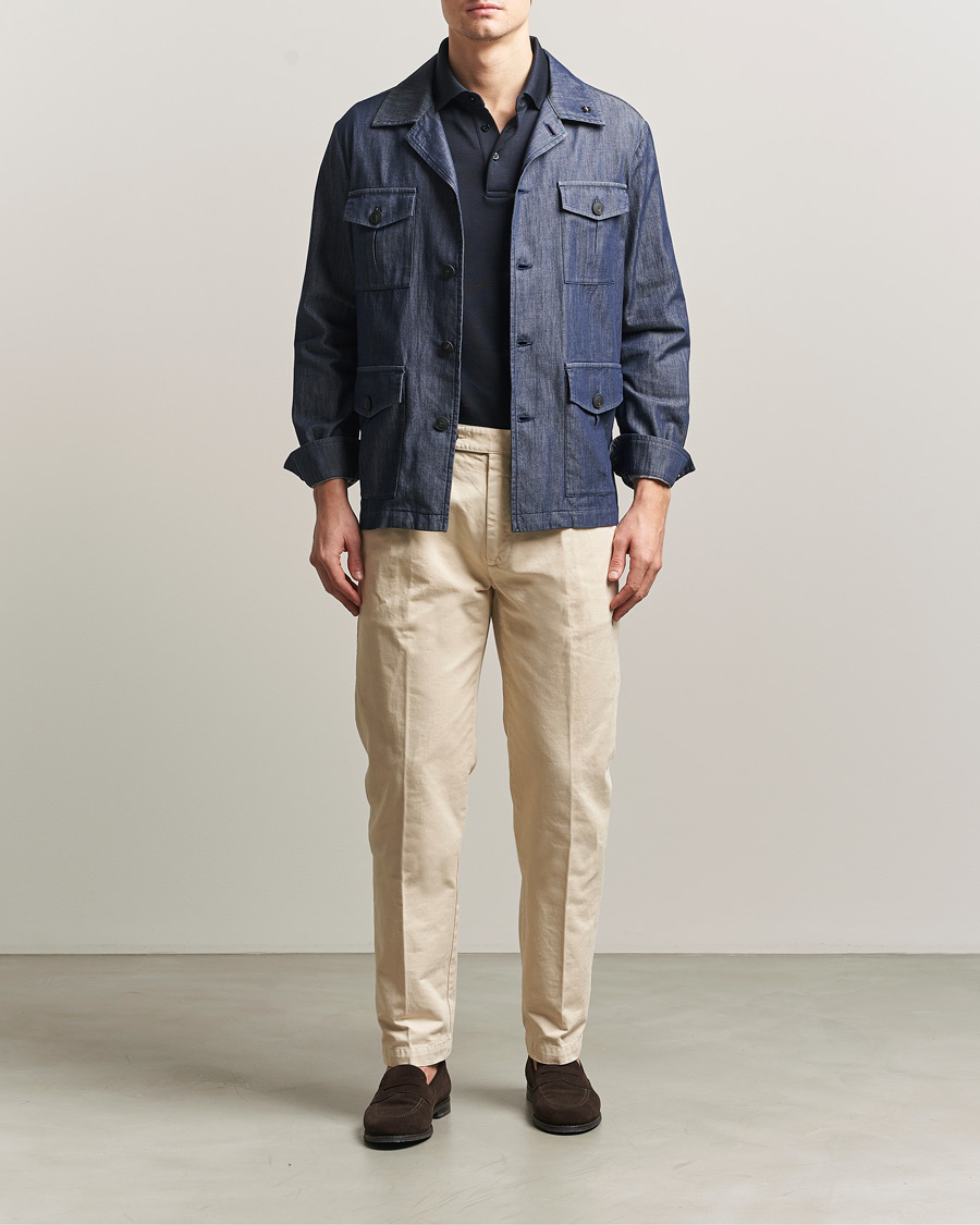 Heren | Jassen | Gran Sasso | Cotton Safari Jacket Navy