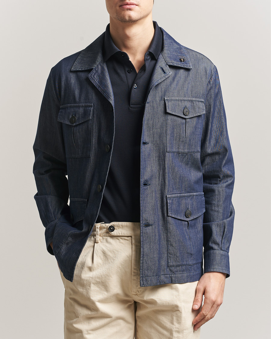 Heren | Jassen | Gran Sasso | Cotton Safari Jacket Navy