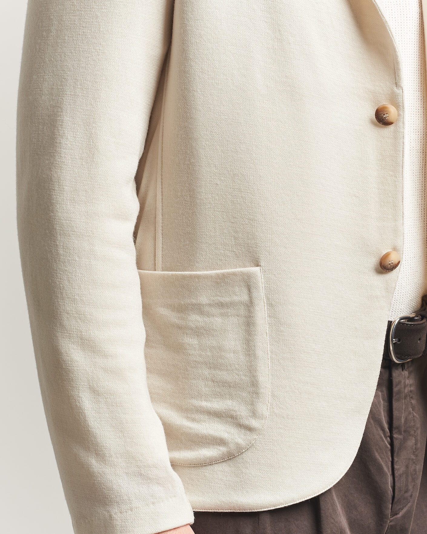 Heren | Blazers | Gran Sasso | Wool Knitted Blazer Cream