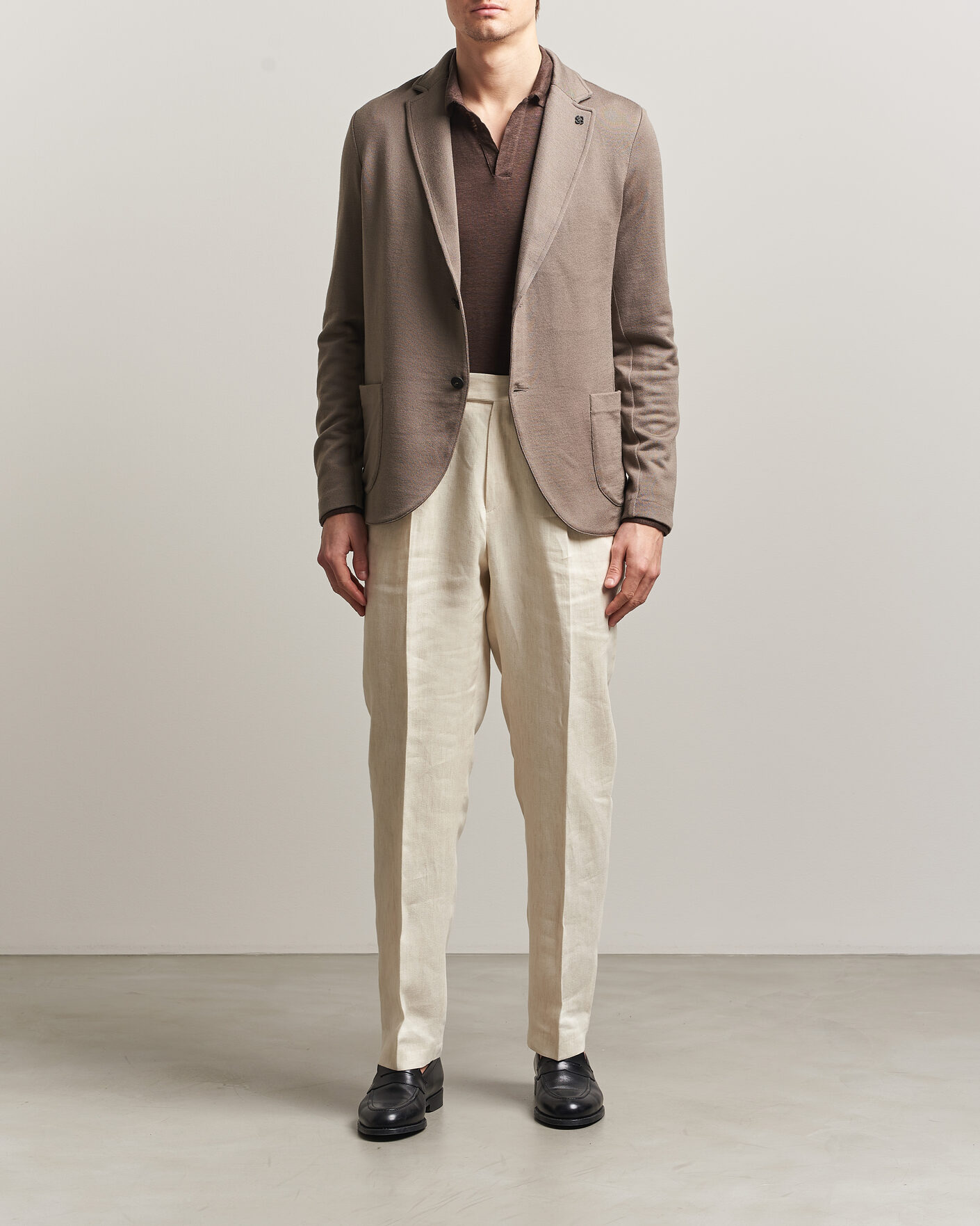Heren | Blazers | Gran Sasso | Wool Knitted Blazer Brown