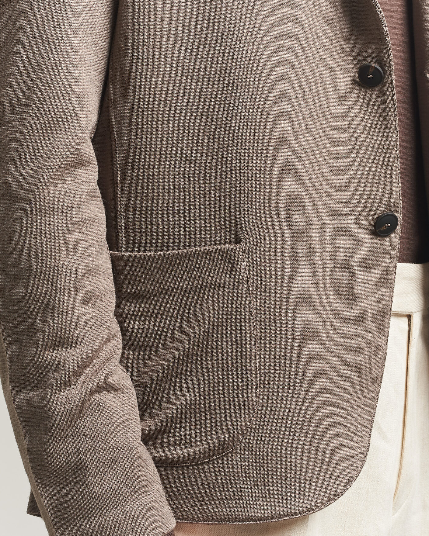 Heren | Blazers | Gran Sasso | Wool Knitted Blazer Brown